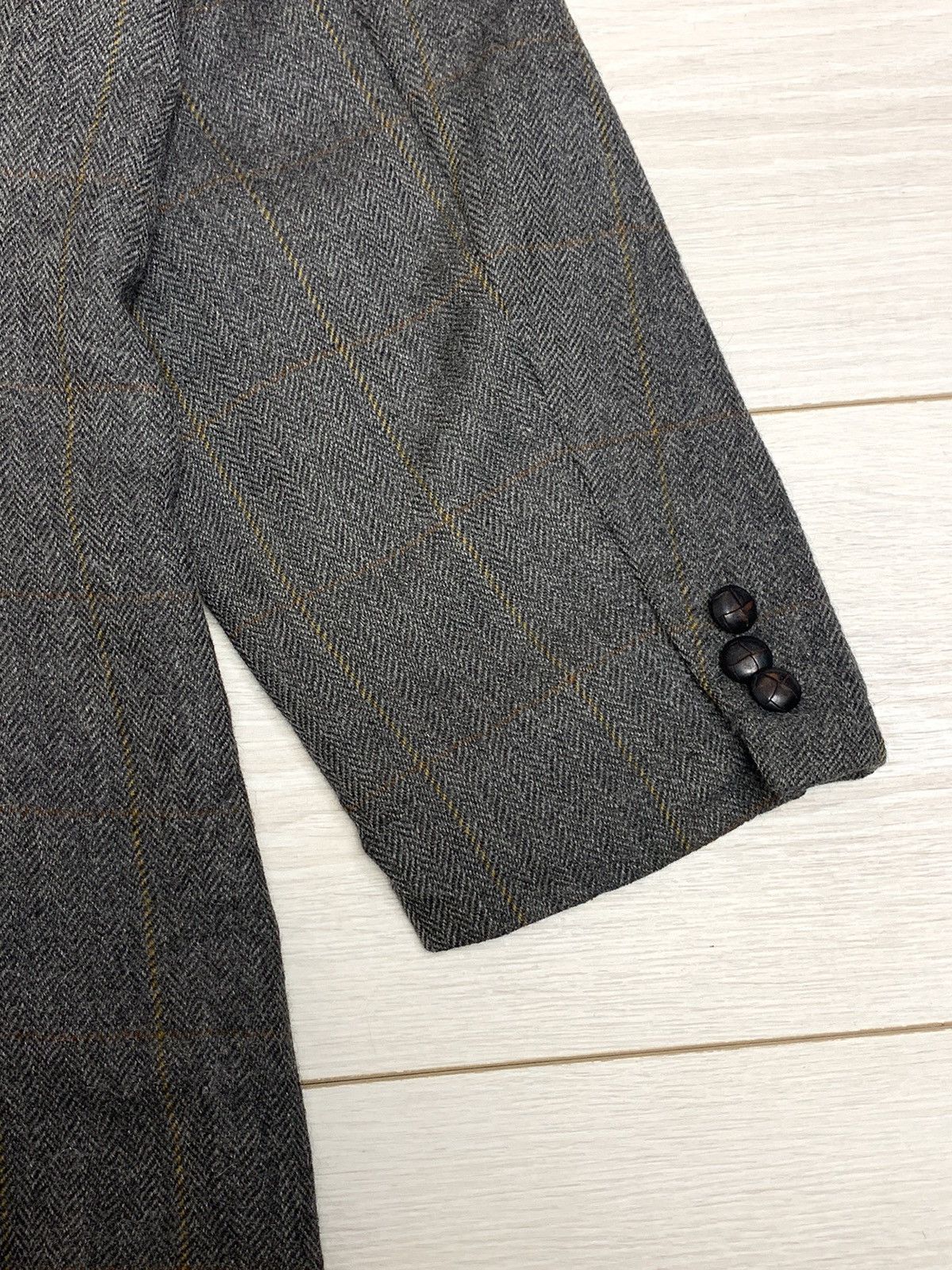 Burberry Vintage Burberrys’ Alpaca & New Wool Herringbone Blazer Grey Size 46S - 13 Thumbnail