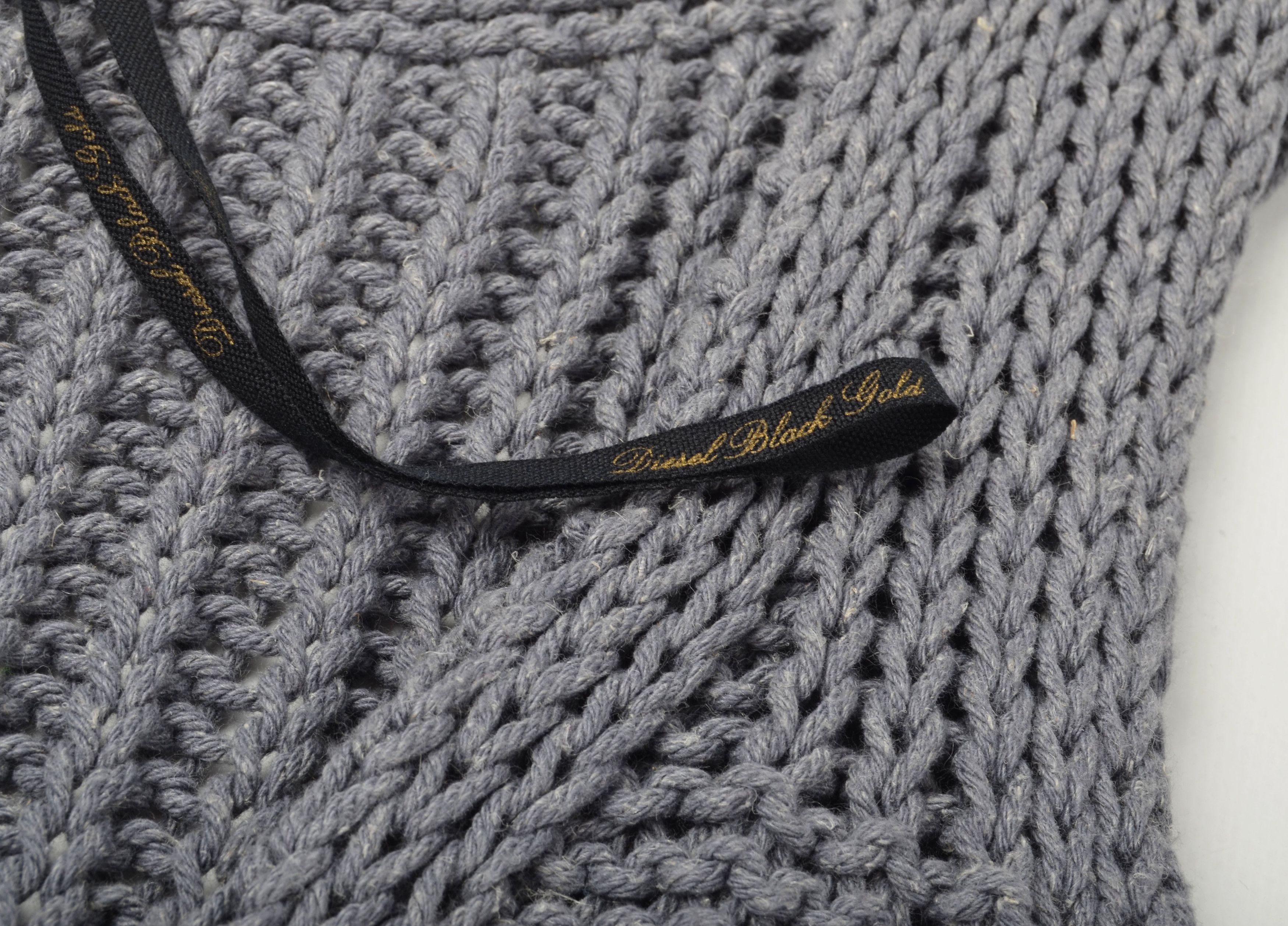 Diesel Black Gold Diesel Black Gold Chunky Knit Gray Y2K Cotton Vest Size L / US 10 / IT 46 - 8 Thumbnail