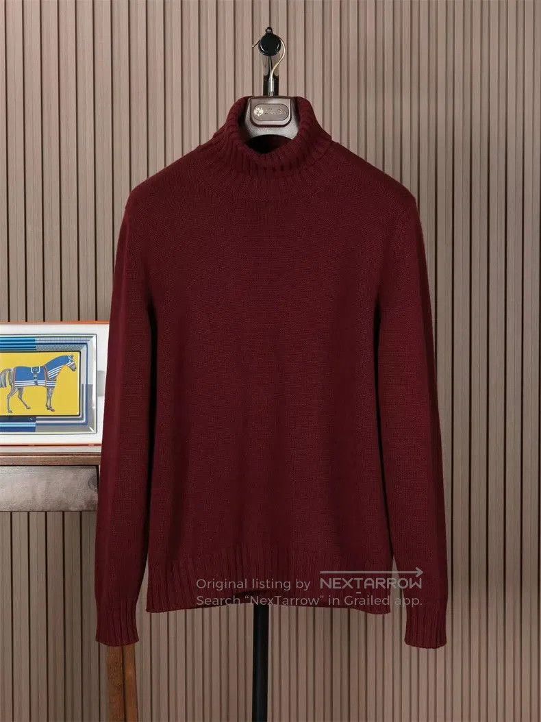 Loro Piana Loro Piana Men's Burgundy Turtleneck Cashmere Sweater. Size US L / EU 52-54 / 3 - 1 Thumbnail