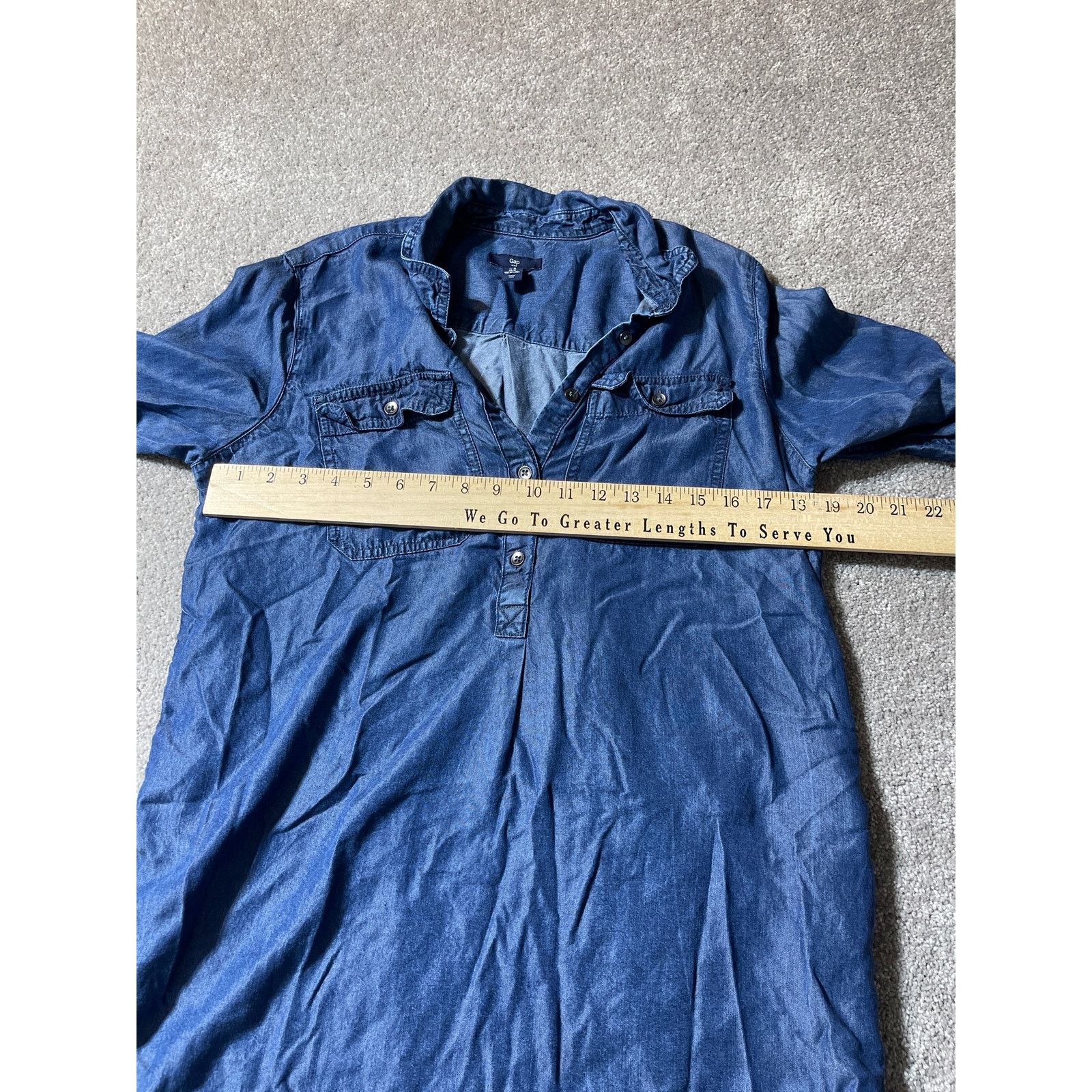 Gap Gap Dress Womens M Denim Popover Lyocell Long Sleeve Blue Size M / US 6-8 / IT 42-44 - 5 Thumbnail