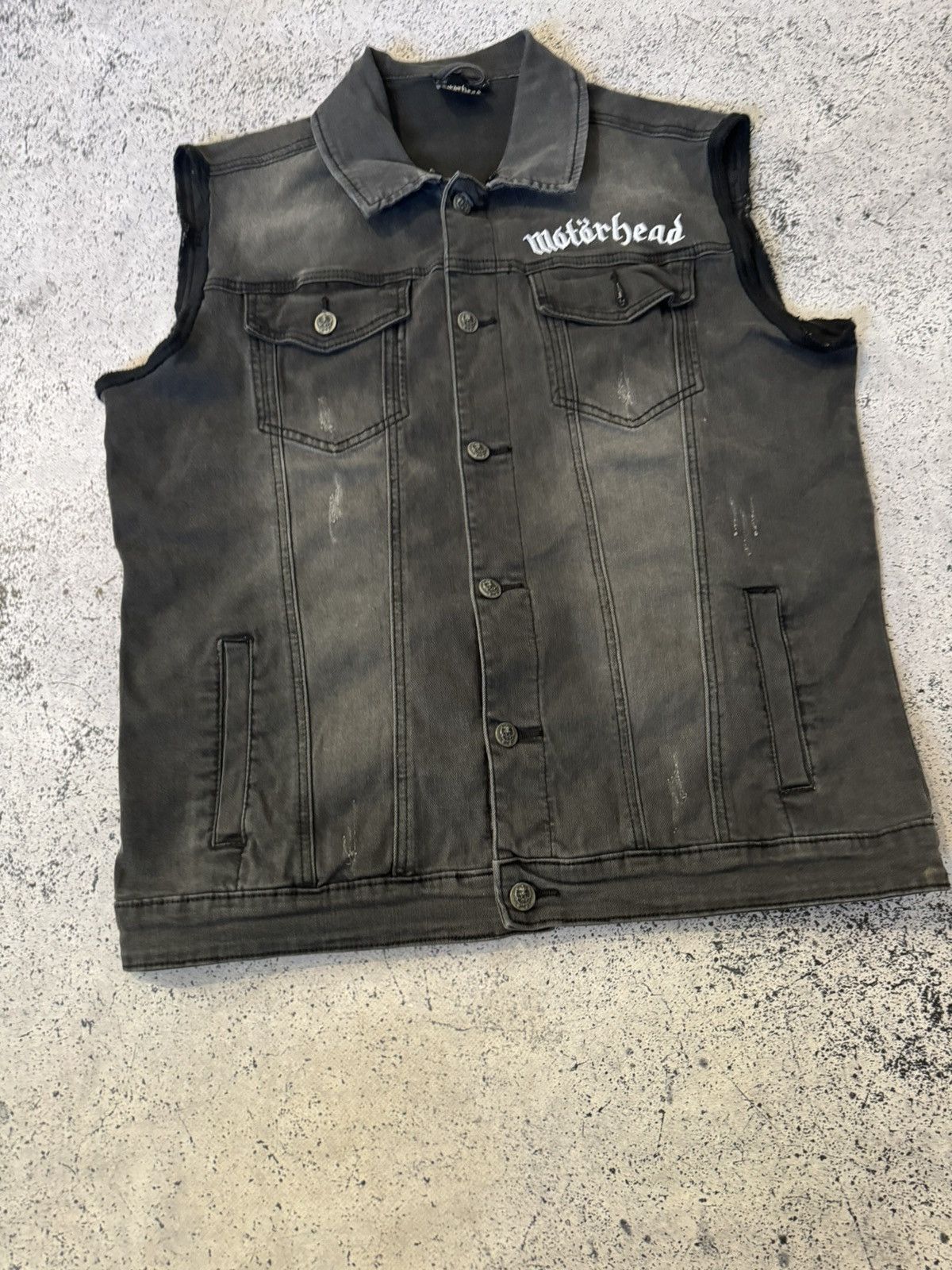 Hurley Motorhead Mens' Black Denim Cut-Off Jacket Size US L / EU 52-54 / 3 - 2 Thumbnail