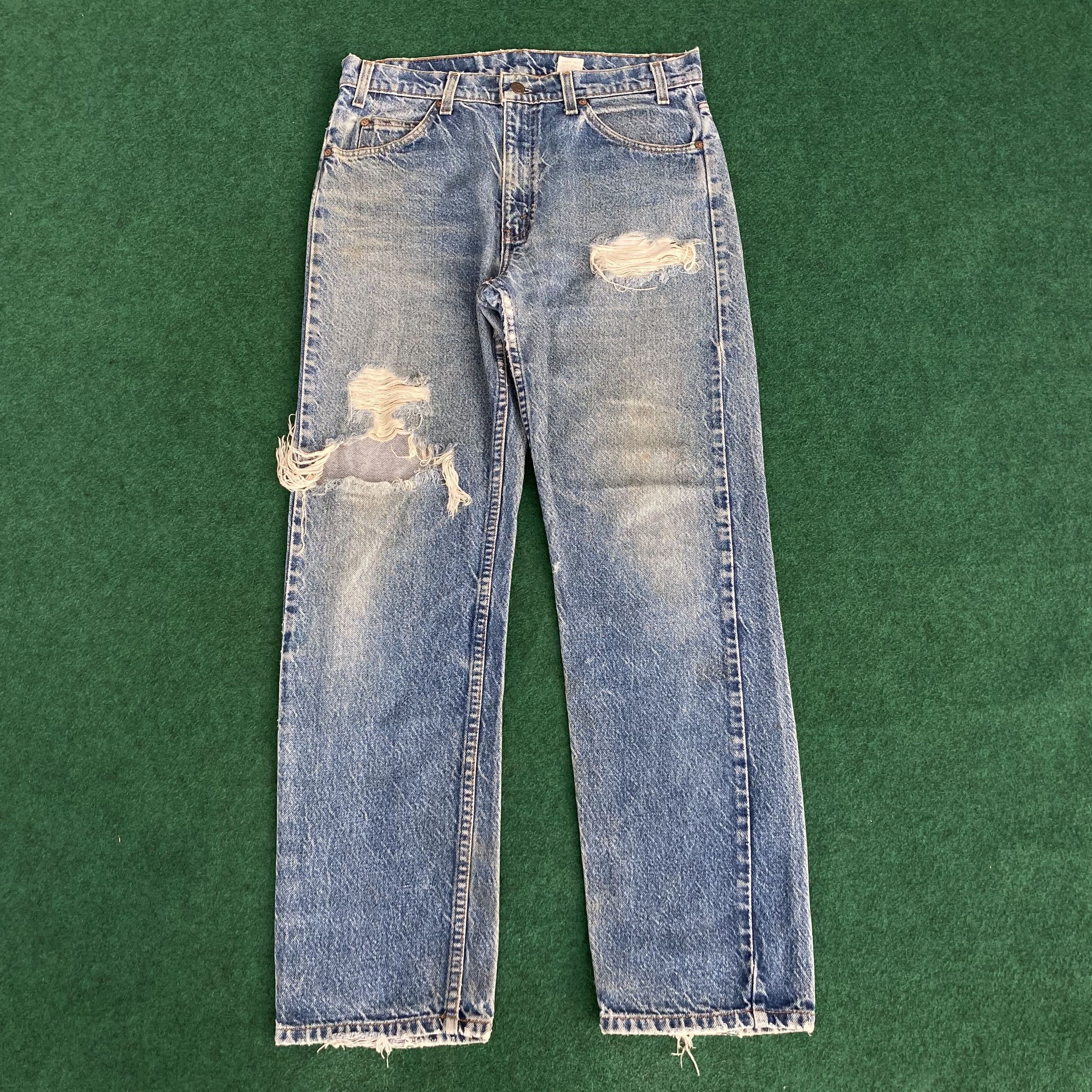 Levi's × Vintage Vtg Levis 505 Distressed Ripped 90s Punk Grunge Jeans Size US 32 / EU 48 - 1 Thumbnail