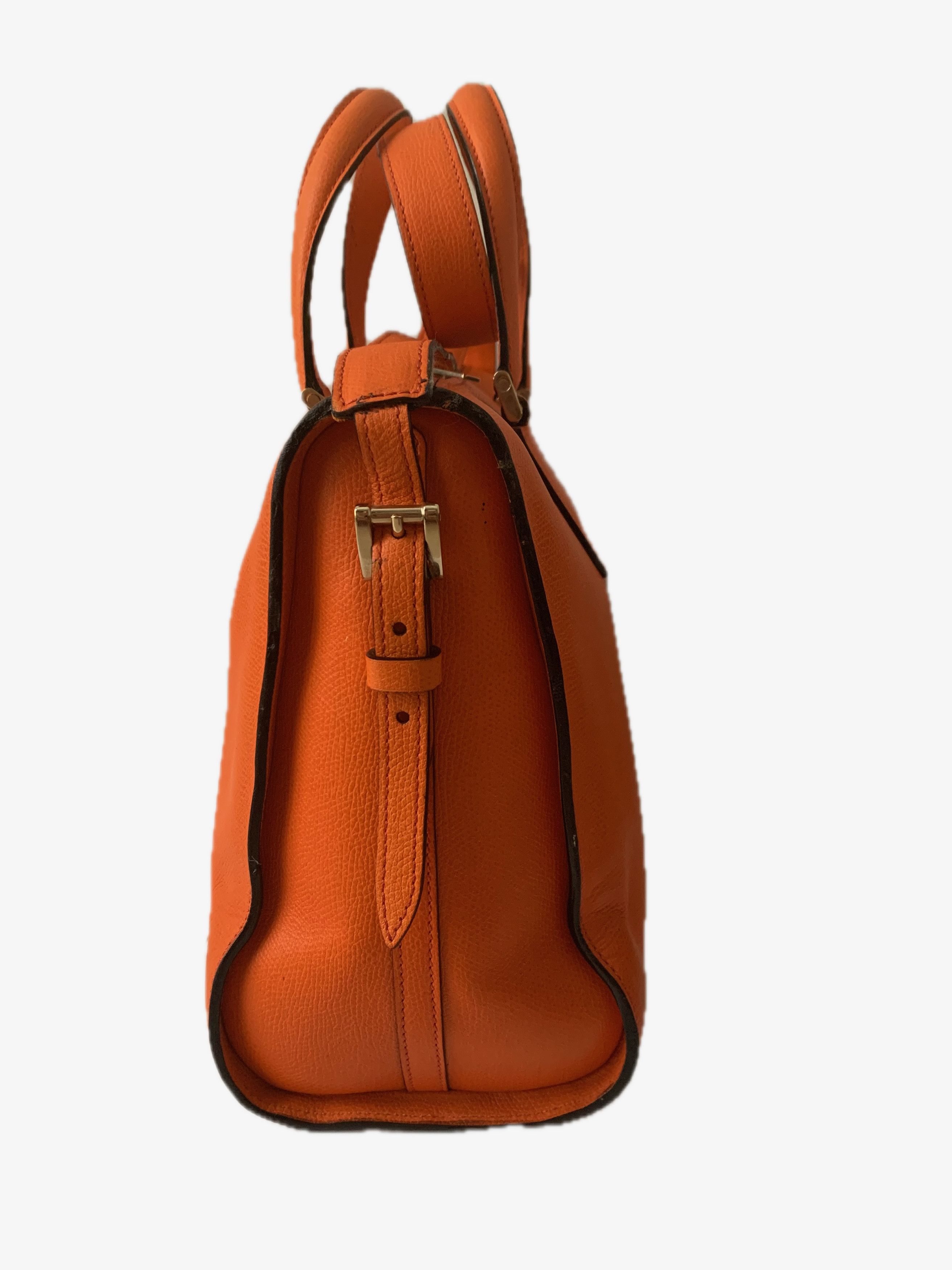 Valextra VALEXTRA Pebbled Leather Top Handles Cross Body Bag Size ONE SIZE - 5 Thumbnail