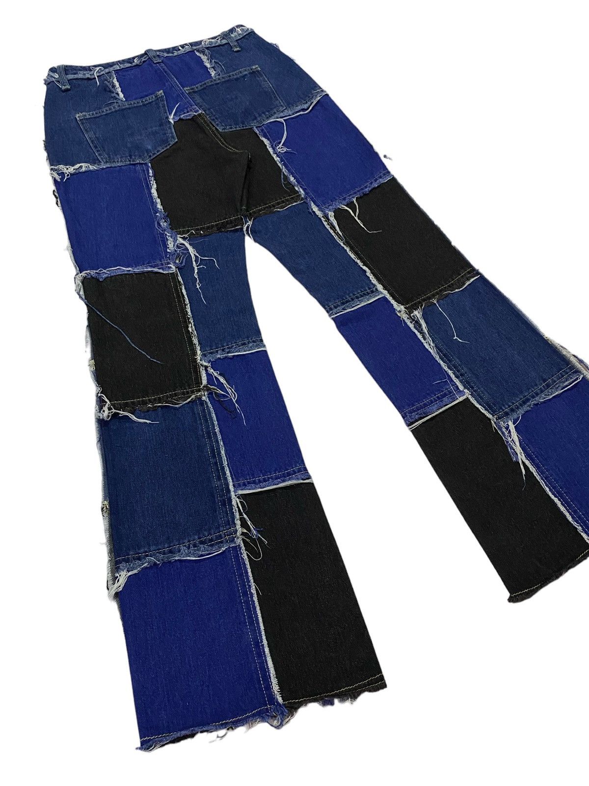Japanese Brand Japanese Brand Patchwork High Waish Button fly Splied Jeans Size 28" / US 6 / IT 42 - 20 Thumbnail