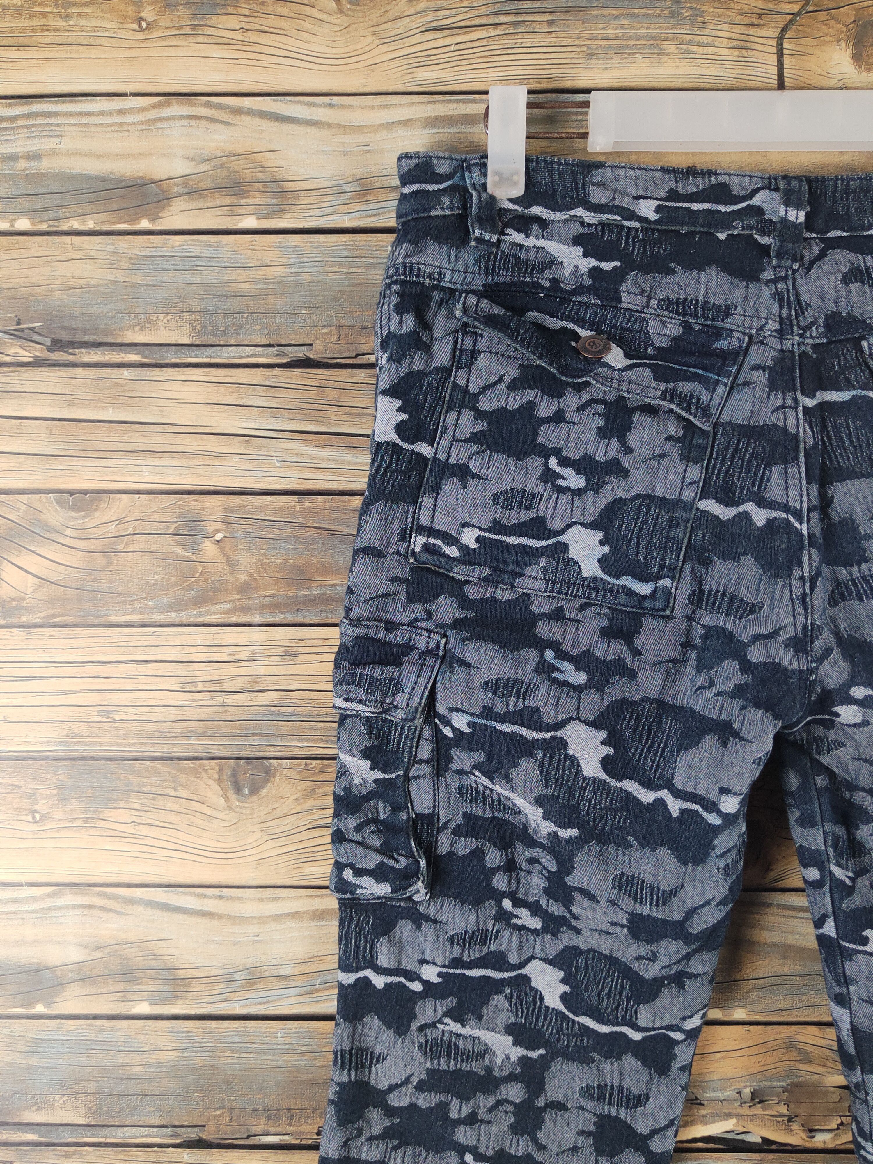 Japanese Brand DL Brenda Blue Multipocket Cargo Pants #2649 Size 29" - 8 Thumbnail
