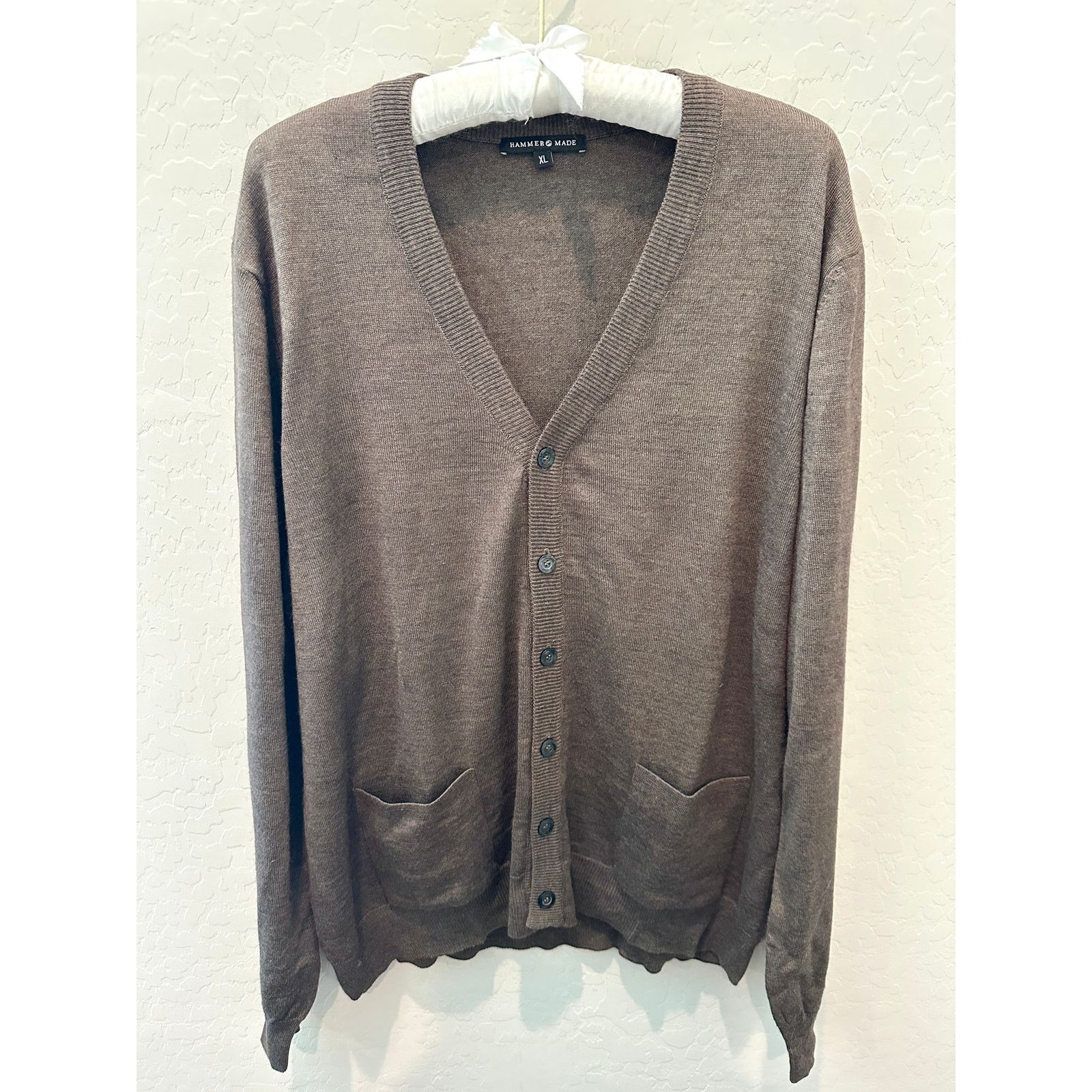 Other HAMMER MADE Merino Wool Brown Button-Front Cardigan Sweater Size US XL / EU 56 / 4 - 1 Thumbnail
