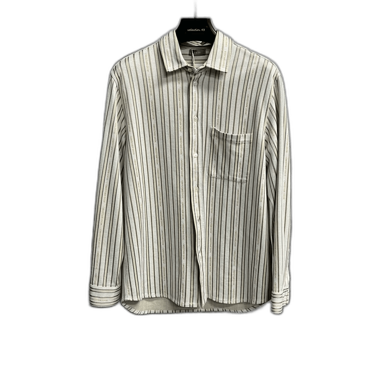 Dior Dior Yellow Striped Long Sleeve Shirt-yf Size US M / EU 48-50 / 2 - 1 Thumbnail
