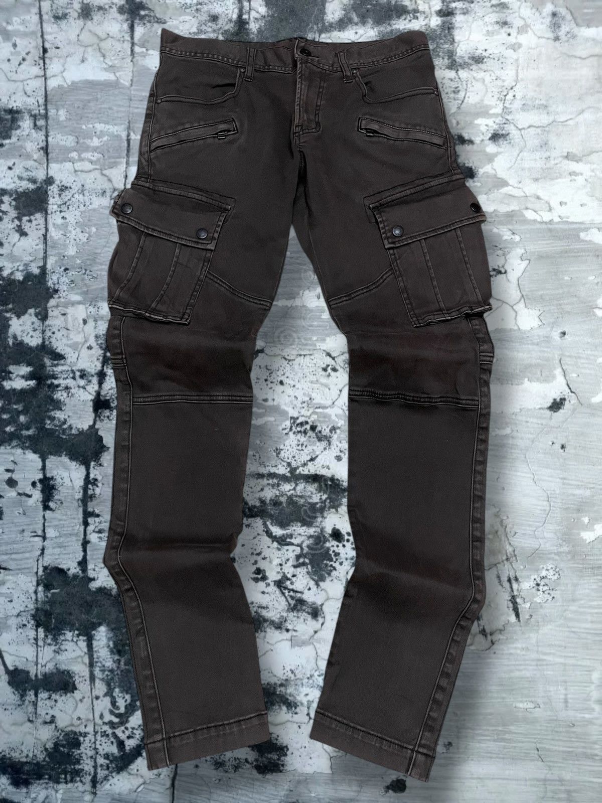Japanese Brand Vintage 90s Japan Designer Tete Homme Skinny Tactical Cargo Size US 30 / EU 46 - 1 Thumbnail
