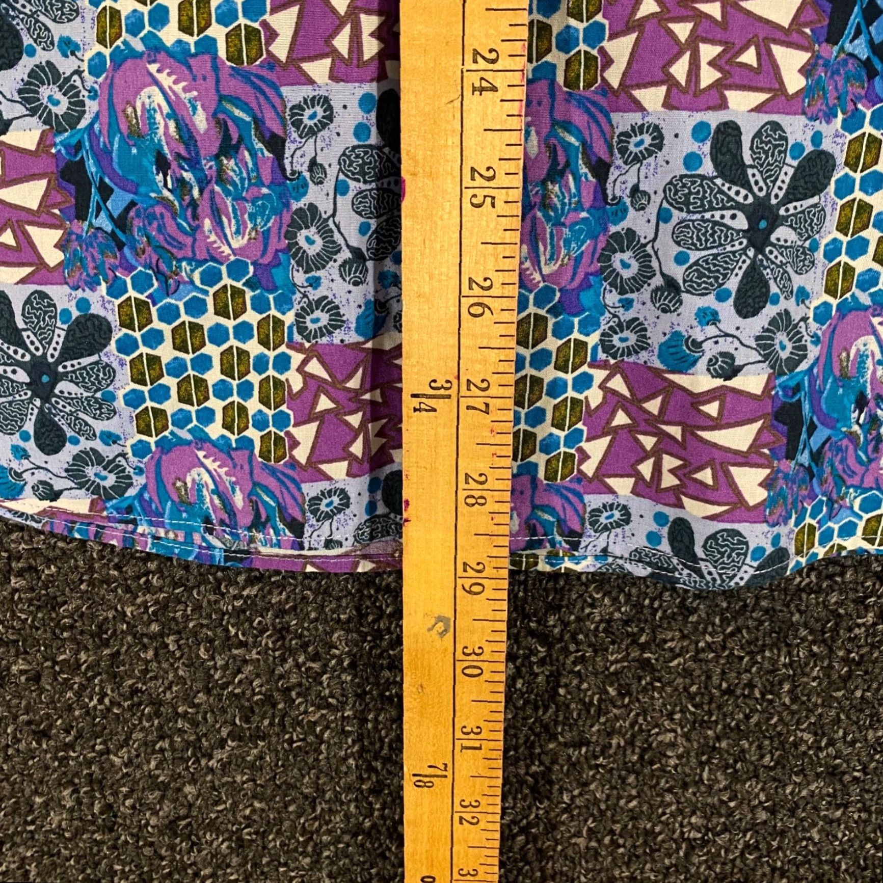 Vintage Alan Flusser Shirt Mens XL Button Down Floral Geometric Print Long Sleeve Dress Size 46R - 6 Thumbnail