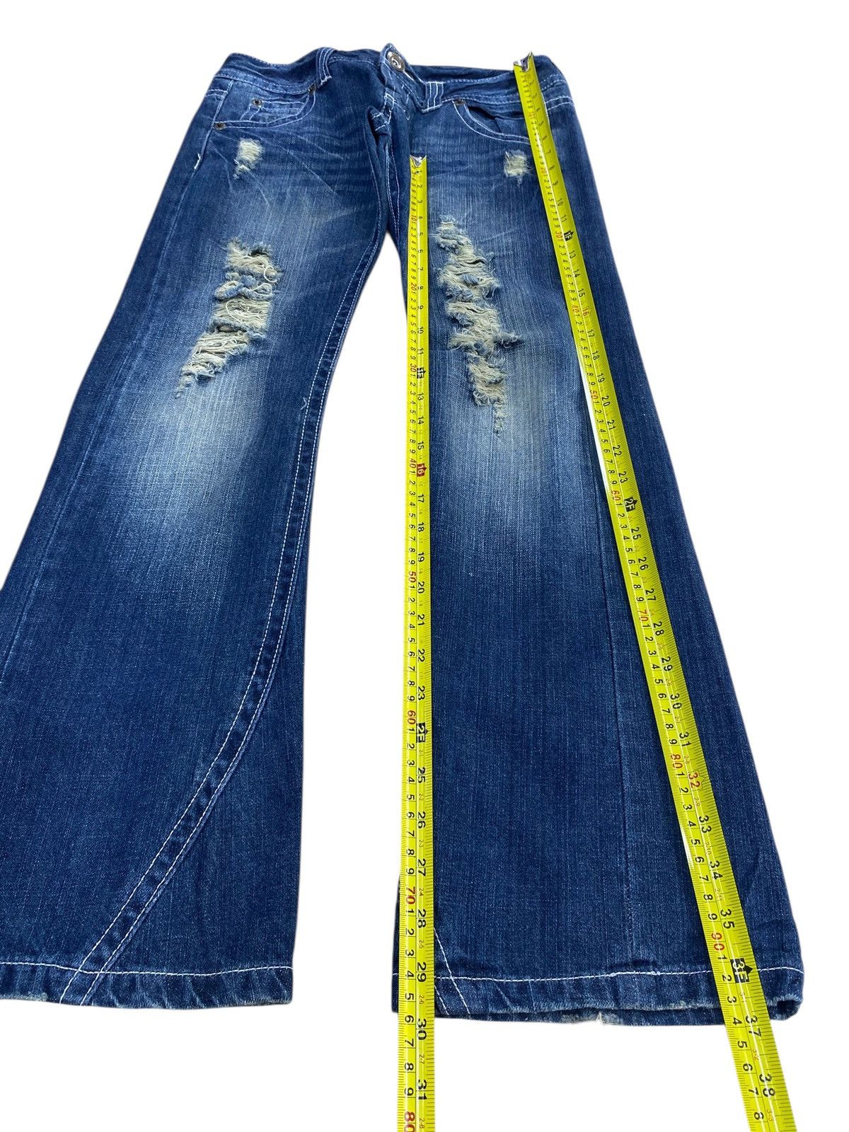 Japanese Brand Japanese Brand Faded Wash Ripped Style Flare Jeans Size US 30 / EU 46 - 7 Thumbnail