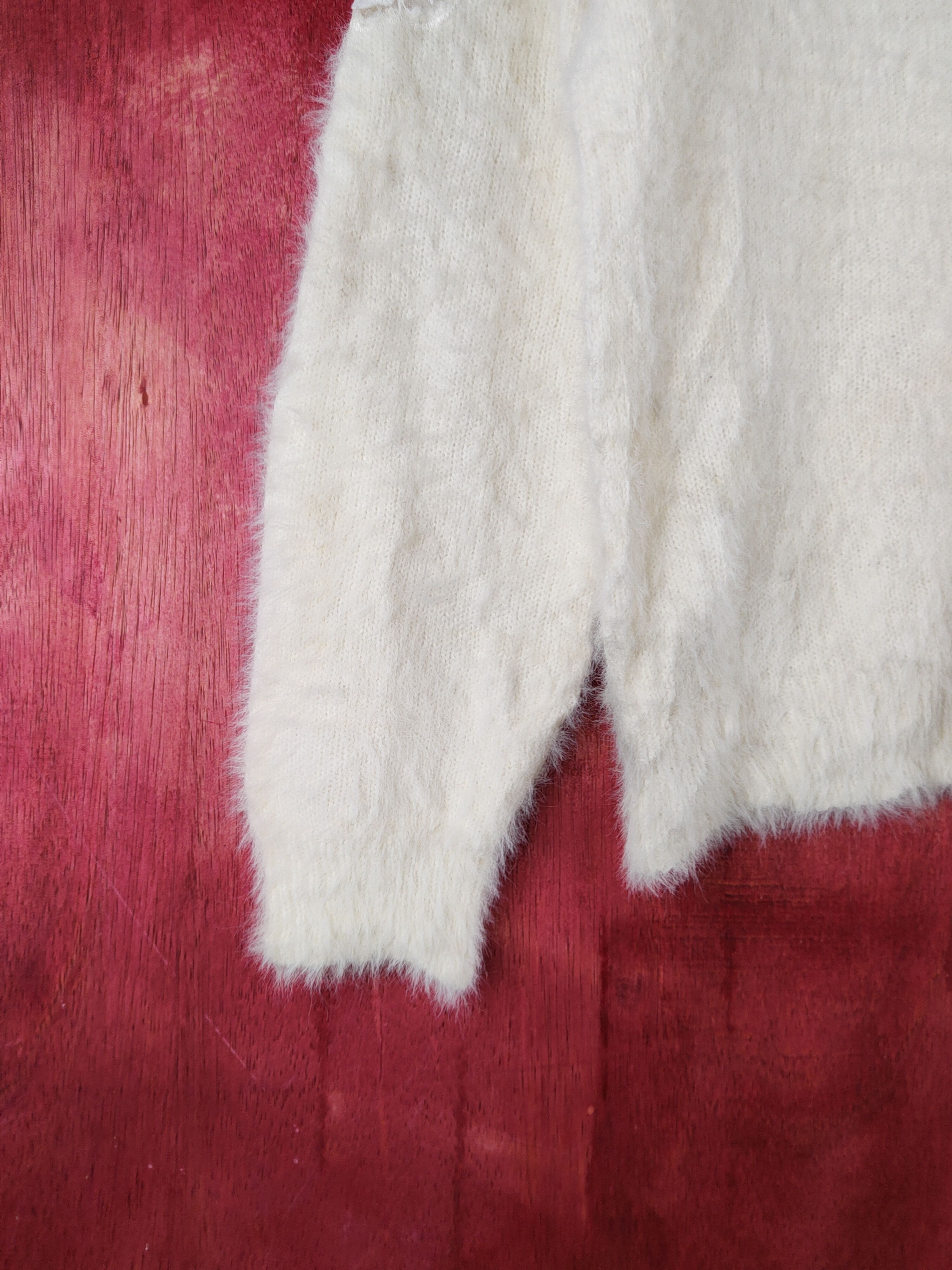Japanese Brand × Vintage Ingni Ivory Shag Shaggy Fur Mohair Knitwear #S1925 Size M / US 6-8 / IT 42-44 - 4 Thumbnail