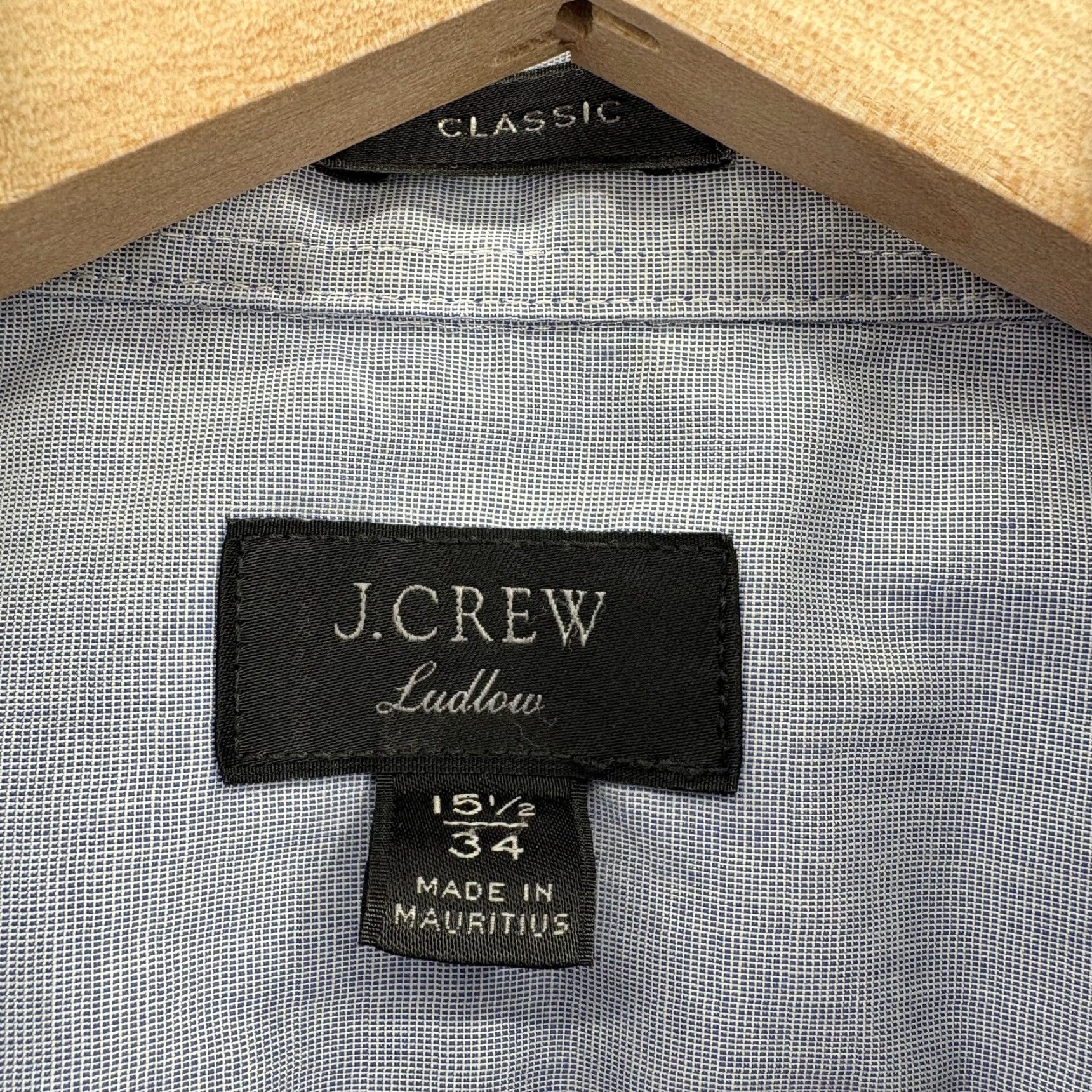 J.Crew J.CREW Ludlow Dress Shirt Mens 15.5 34 Blue Check Classic Stretch Long Sleeve Shirt Size 42R - 4 Thumbnail