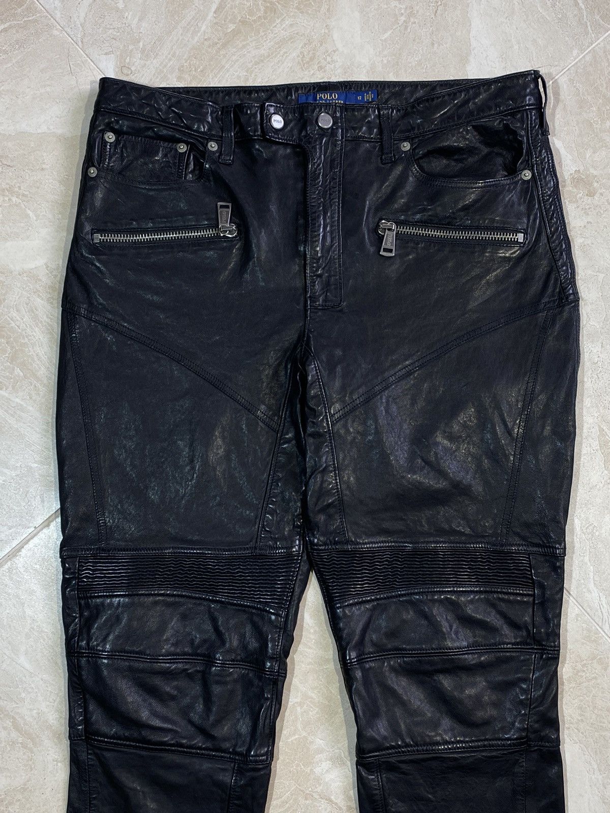Polo Ralph Lauren Polo Ralph Lauren Women’s Leather Biker Pants Avant Garde Size 34" / US 12 / IT 48 - 3 Thumbnail