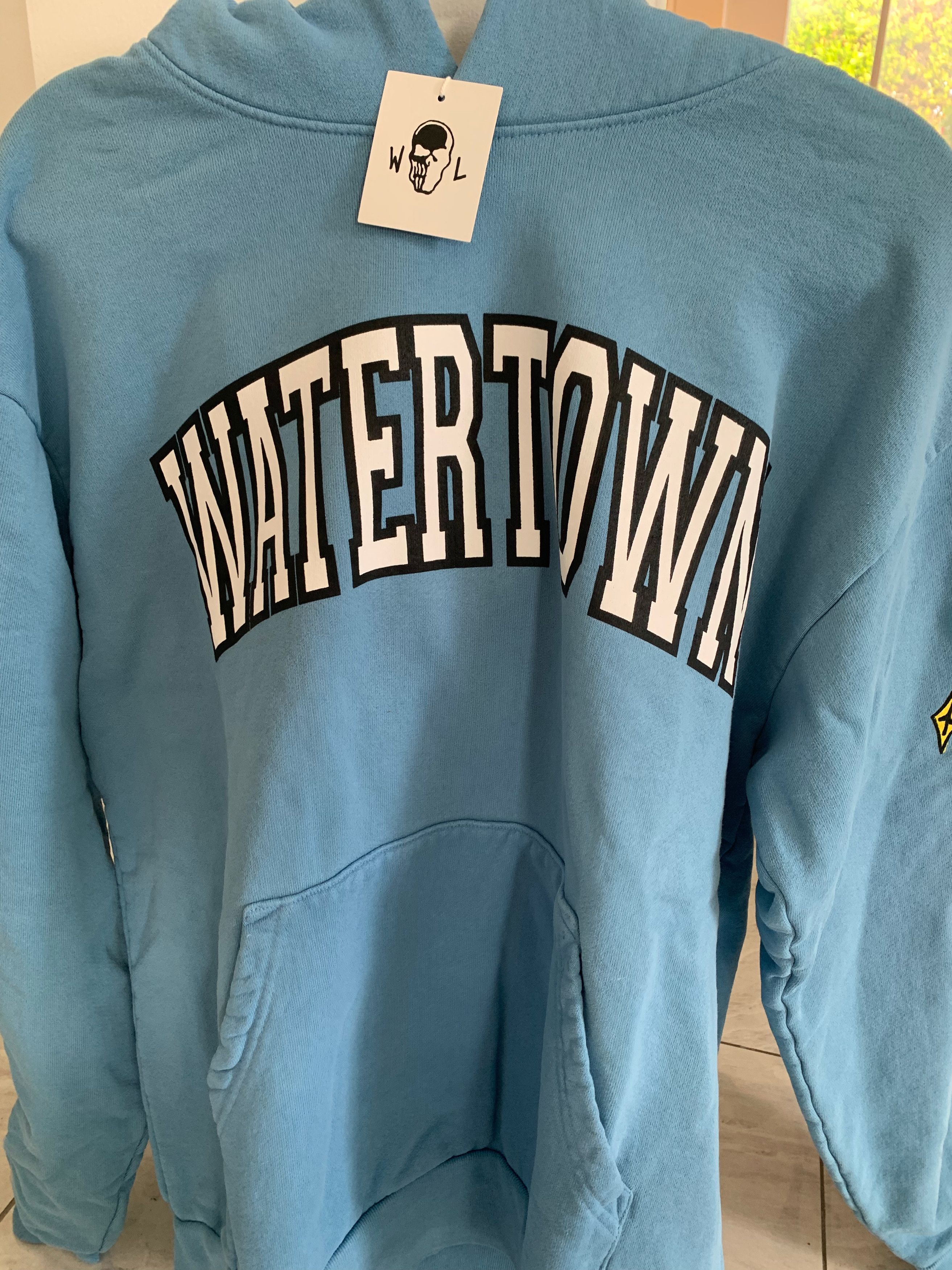 image of Warren Lotas "watertown Tears Of Joy" Hoodie Large in Blue, Men's