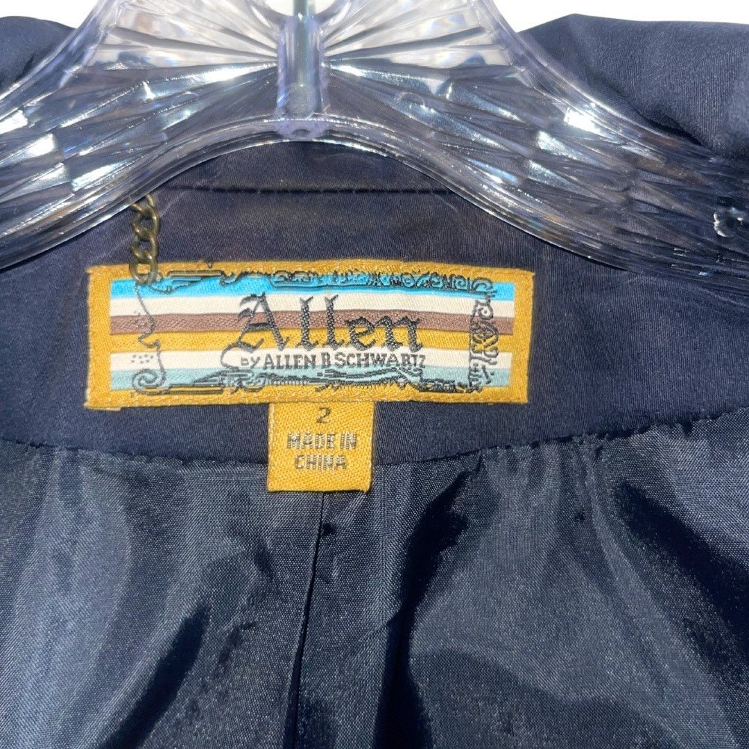 Other Allen by Allen Schwartz Blue Blazer Jacket SZ 2 Button VTG Size XS / US 0-2 / IT 36-38 - 4 Thumbnail