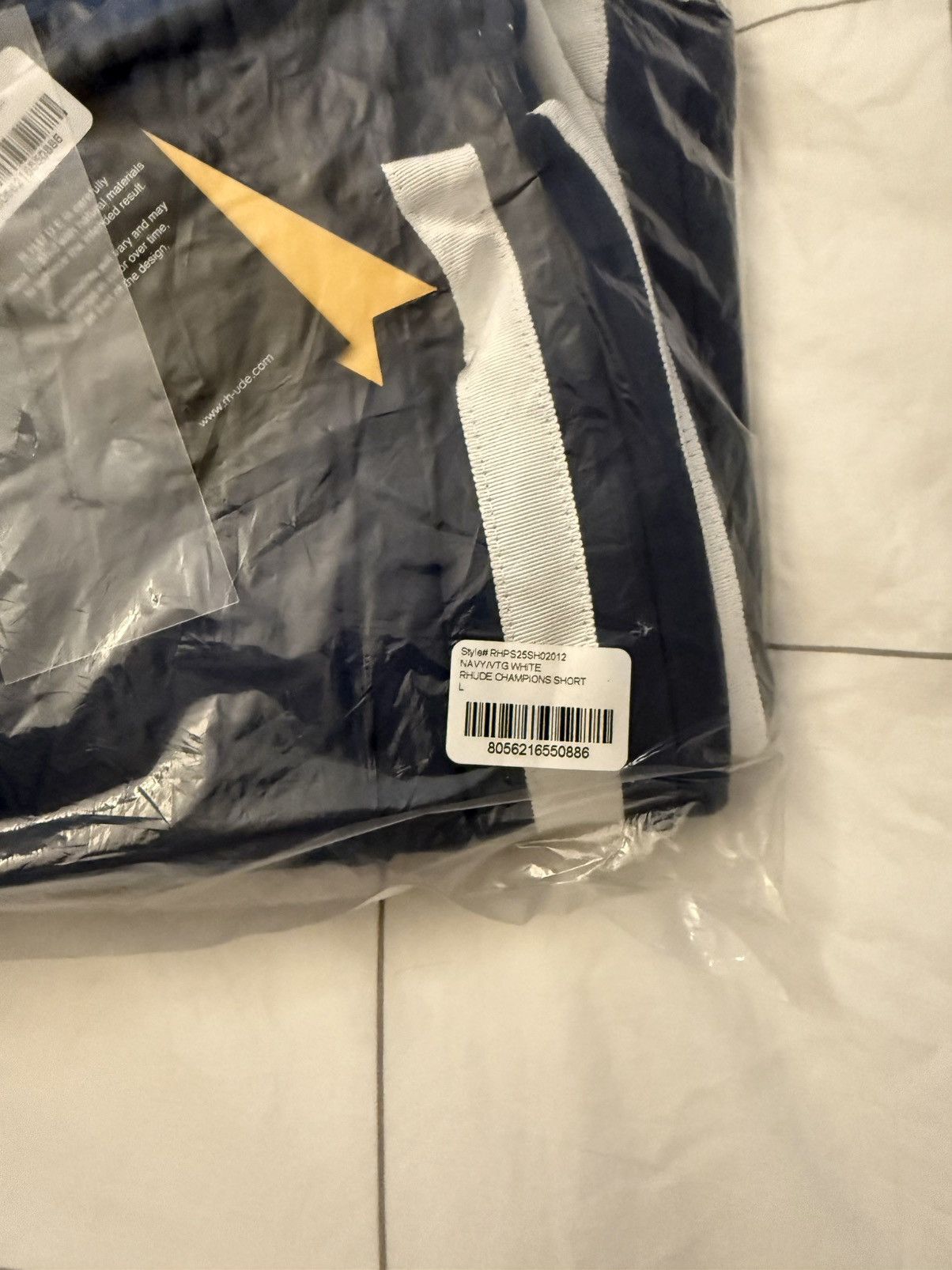 Rhude RHUDE Champions Short Large Navy/ Vintage White Logo Shorts Size US 34 / EU 50 - 5 Thumbnail