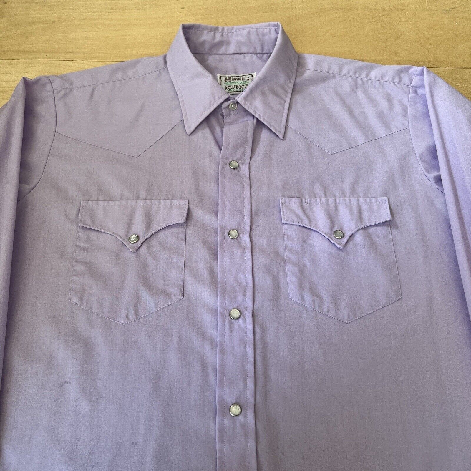 Vintage Vintage H Bar C Pearl Snap Shirt 16.5 Purple Western Wear Size US XXL / EU 58 / 5 - 2 Thumbnail