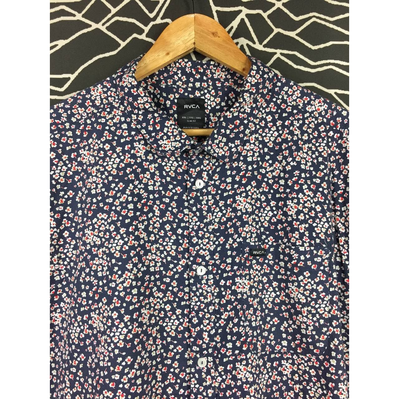 RVCA × Vintage RVCA Abstract Floral Printed Slim Fit Short Sleeve Shirt Size US XXL / EU 58 / 5 - 3 Thumbnail