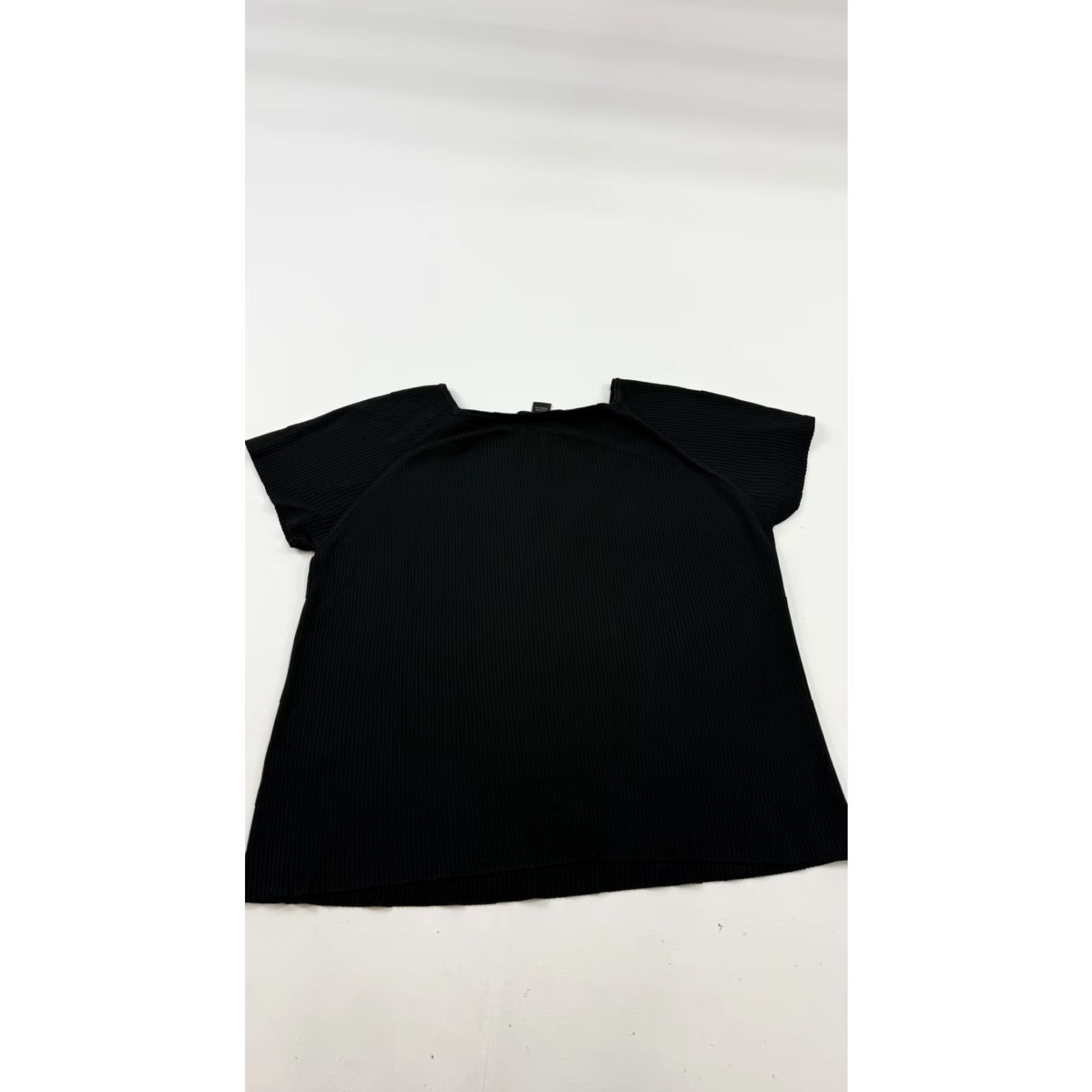 Vintage VINTAGE August Silk Shirt Womens 3XL Black Ribbed Short Sleeve Stretch Knit Top Size XXL / US 16-18 / IT 52-54 - 5 Thumbnail