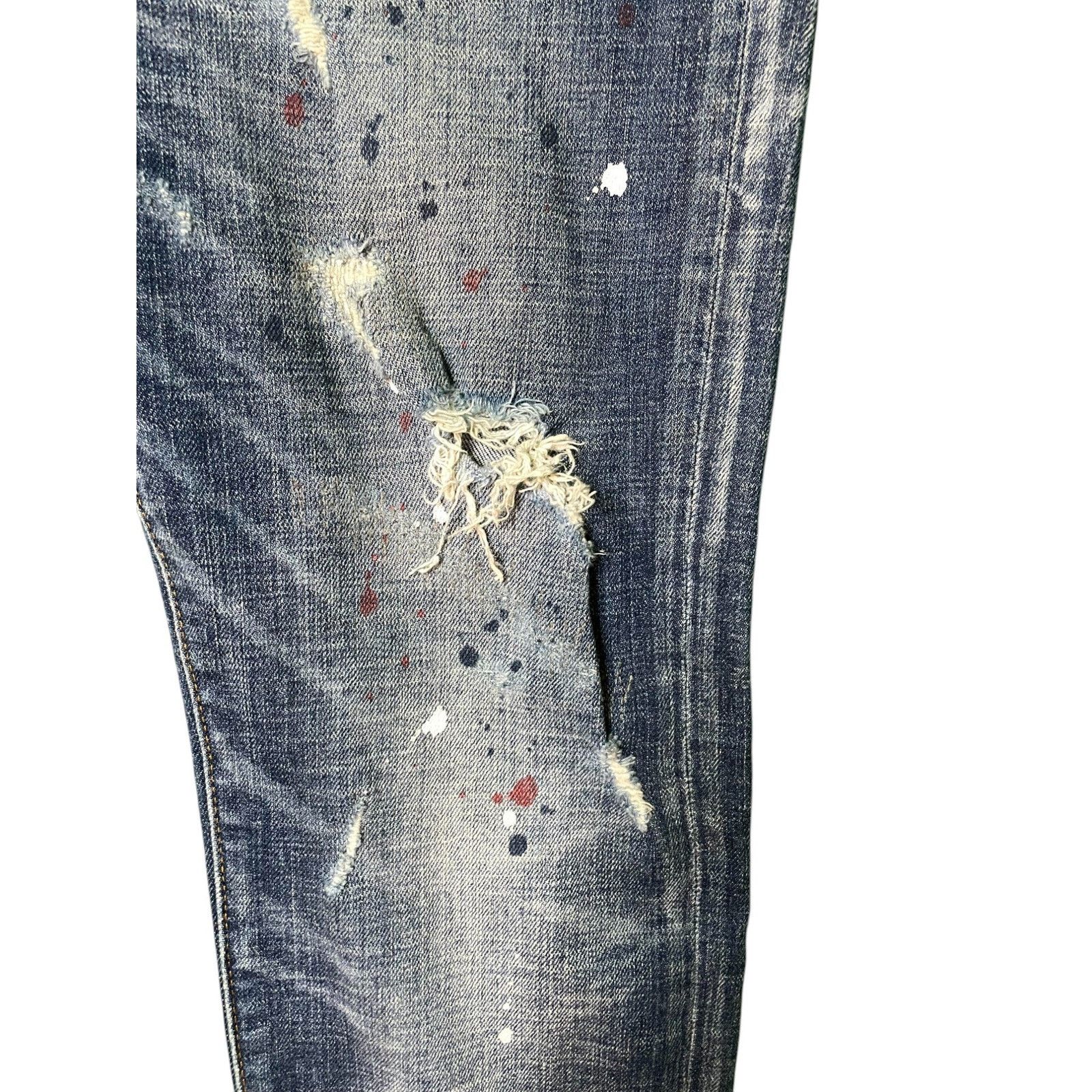 Purple Brand Purple Brand Paint Splattered Dark Wash Blue Jeans Size US 31 - 8 Thumbnail