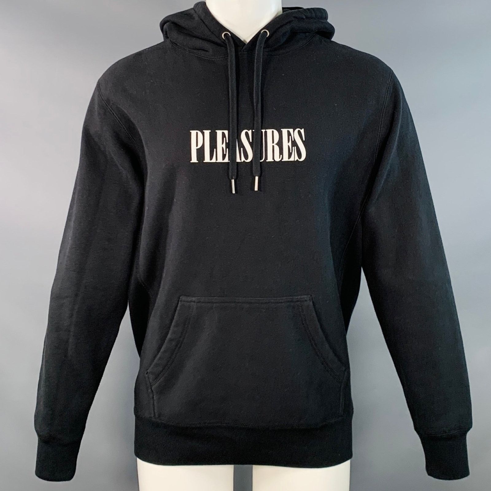 Pleasures M Black White Rock Concert Cotton Blend Hooded Sweatshirt Size US M / EU 48-50 / 2 - 1 Thumbnail
