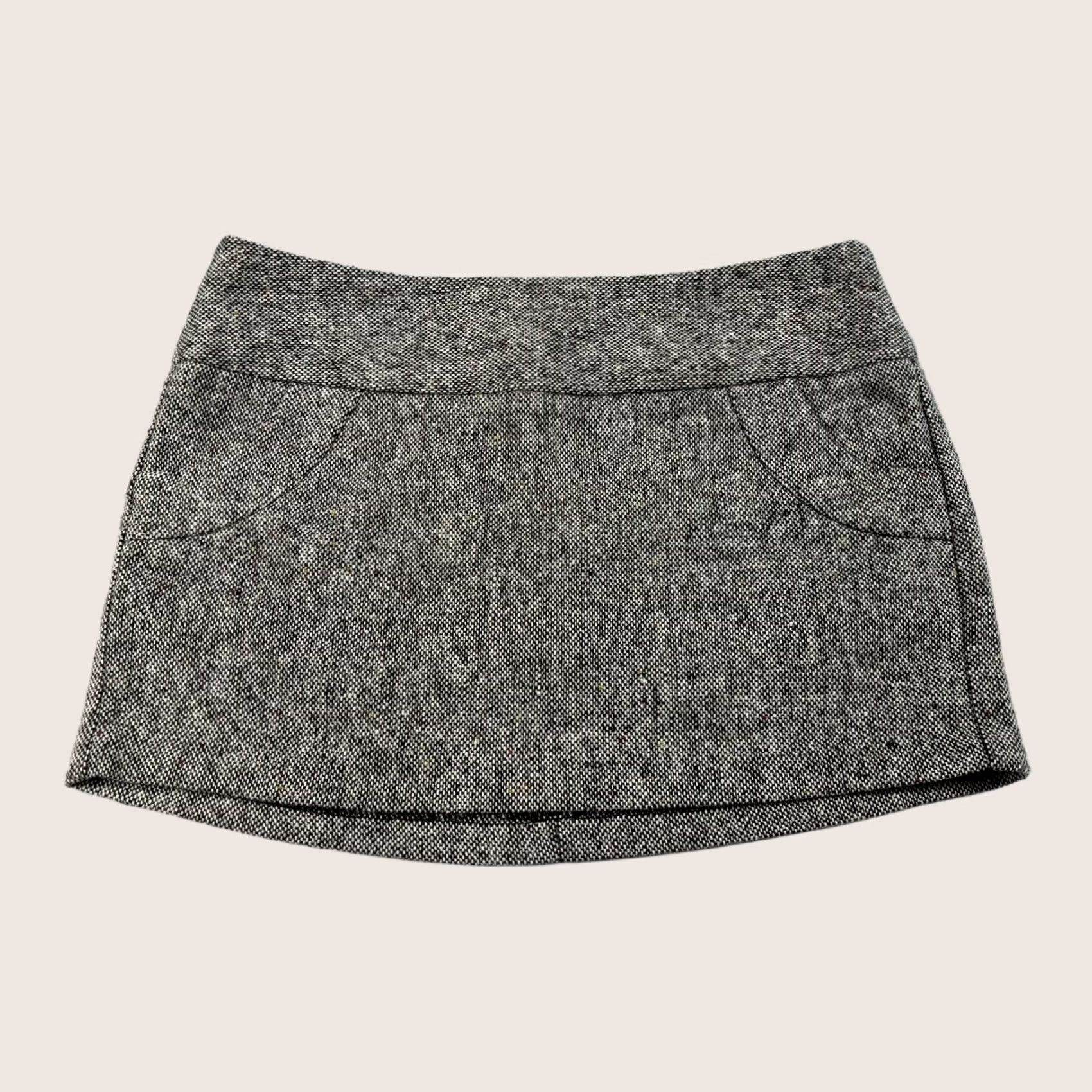 Vintage VINTAGE? No — Charlotte Russe Skirt Teens 3 Gray Tweed Wool Pockets Zipper Mini Casual Preppy 90s? (adjust as needed) Size 26" / US 2 / IT 38 - 1 Thumbnail