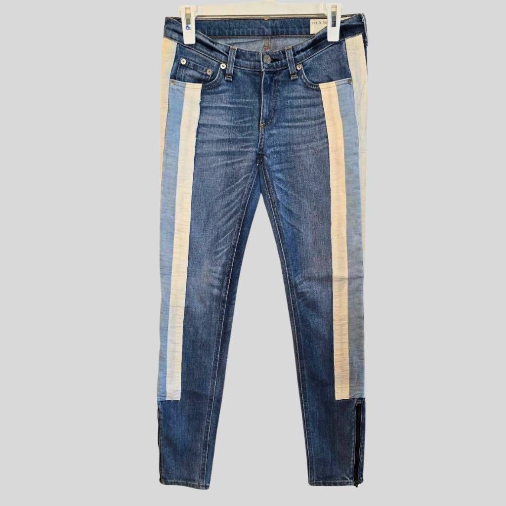Rag & Bone rag & bone Womens 25 Relay Jeans Blue Skinny Ankle Zip Side Size 25" / US 0 / IT 36 - 1 Thumbnail