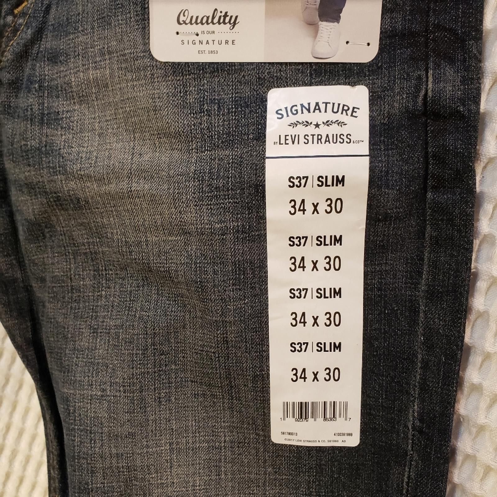 Levi's Levi’s NWT Signature Flex S37 Slim 43x30 denim Size US 34 / EU 50 - 5 Thumbnail