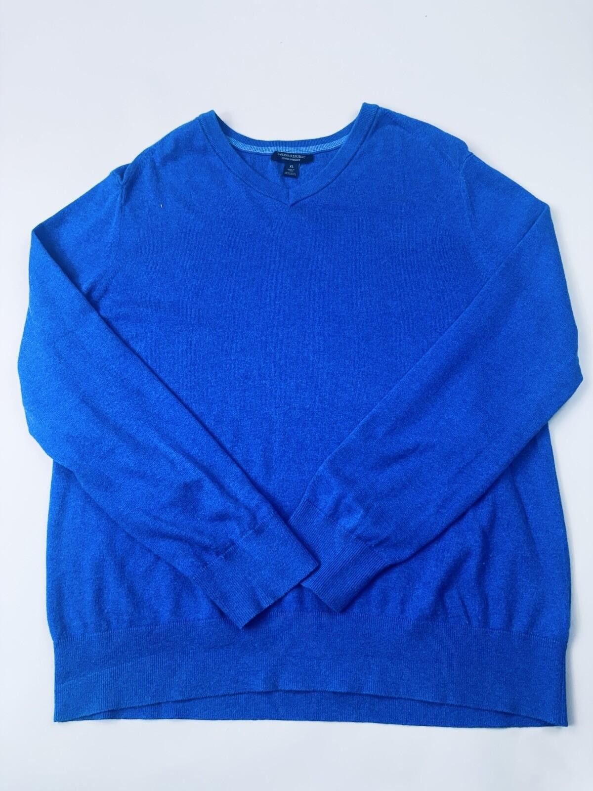Banana Republic Banana Republic Luxury Blend V-neck Sweater XL Royal Blue Size US XL / EU 56 / 4 - 1 Thumbnail