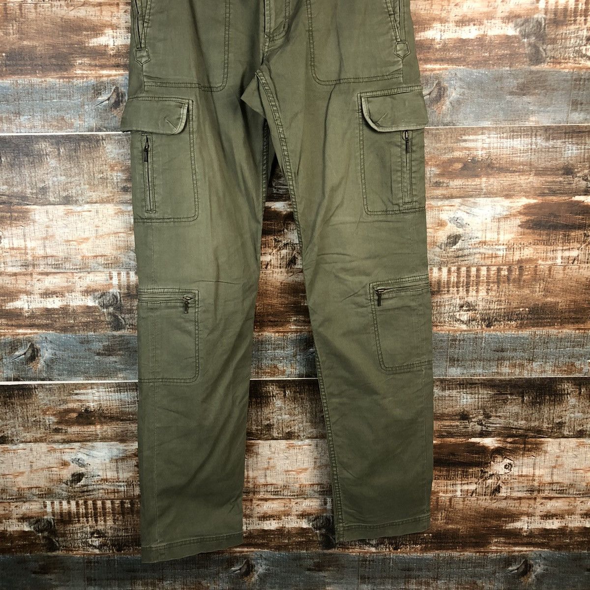 Japanese Brand DL Design Work Green Cargo Multipocket Pants #C634 Size US 31 - 3 Thumbnail