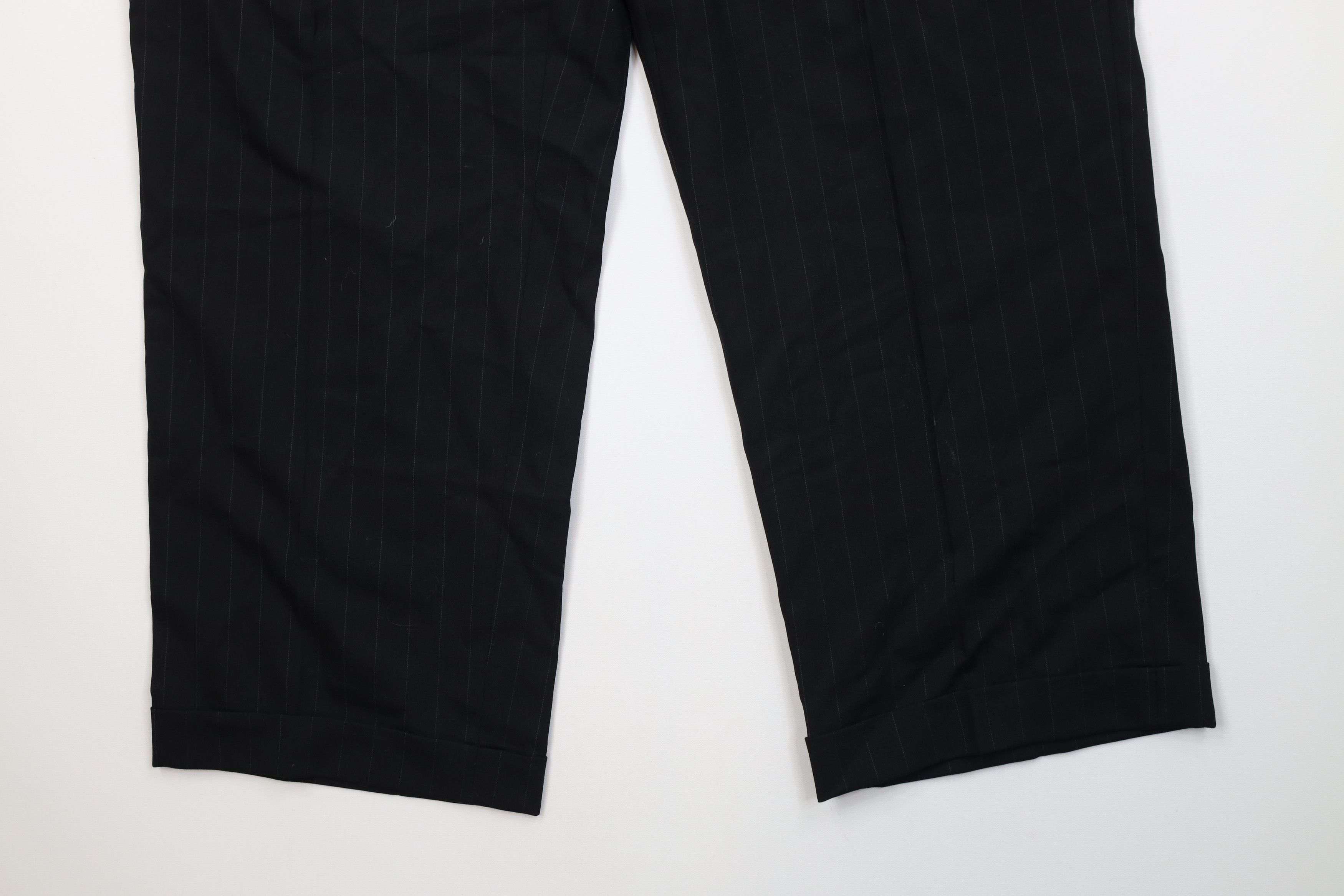 Vintage Vintage 90s Streetwear Knit Pinstriped Wide Leg Chino Pants Size US 34 / EU 50 - 4 Thumbnail