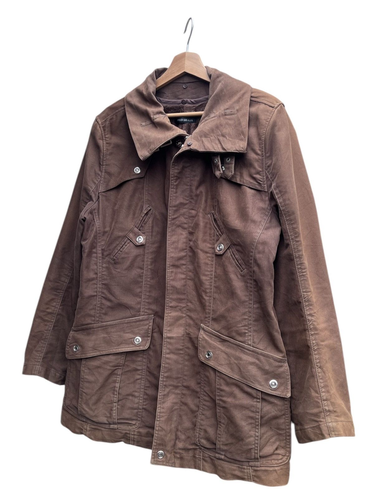 14th Addiction × Japanese Brand × Yasuyuki Ishii Atelier Sab Co Ltd Moleskin Buckle Neck Barbour-style Jacket Size US M / EU 48-50 / 2 - 7 Thumbnail