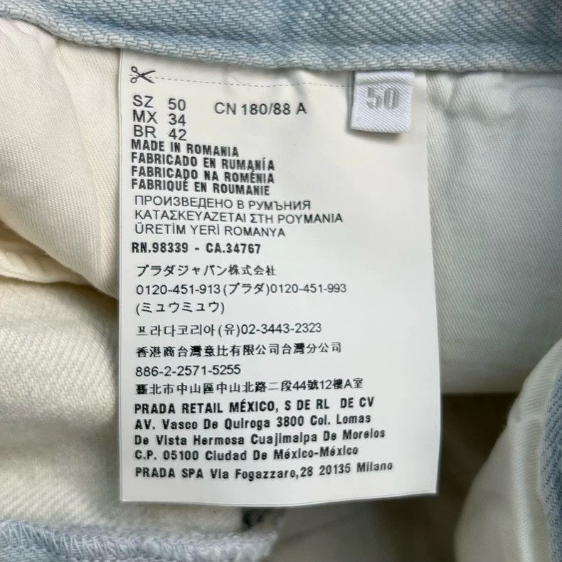 Prada Prada Triangle Logo Washed Denim Shorts Nextarrow-2505 Size US 34 / EU 50 - 5 Thumbnail