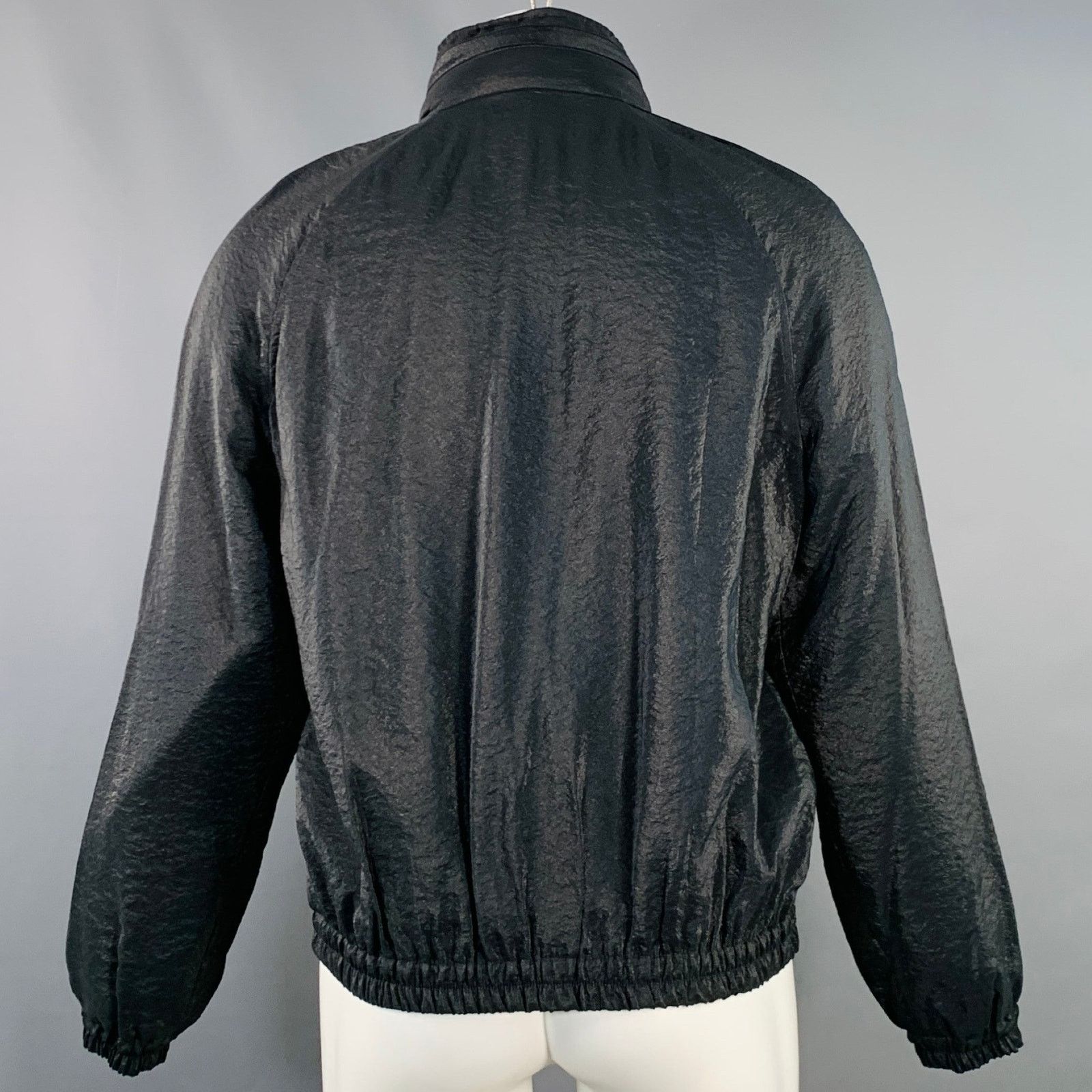 Saint Laurent Paris SAINT LAURENT Black White Viscose Blend Zip Up Track Jacket Size US L / EU 52-54 / 3 - 4 Thumbnail