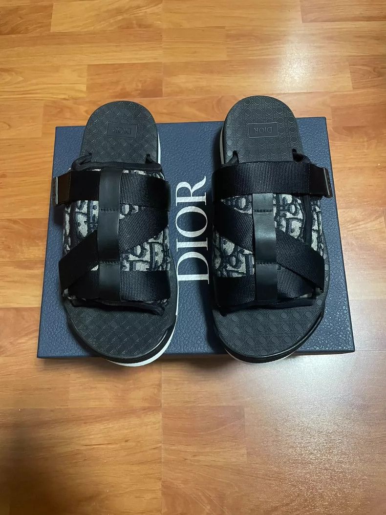 Dior DIOR Alpha Oblique printed slippers Size US 7 / EU 40 - 3 Thumbnail