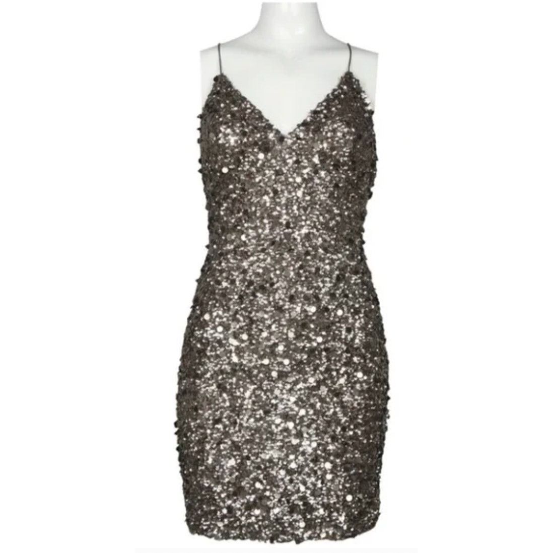 Adrianna Papell Adriana Papell Spaghetti Strap Sequin Occasion Mini-dress 10 Size L / US 10 / IT 46 - 1 Thumbnail