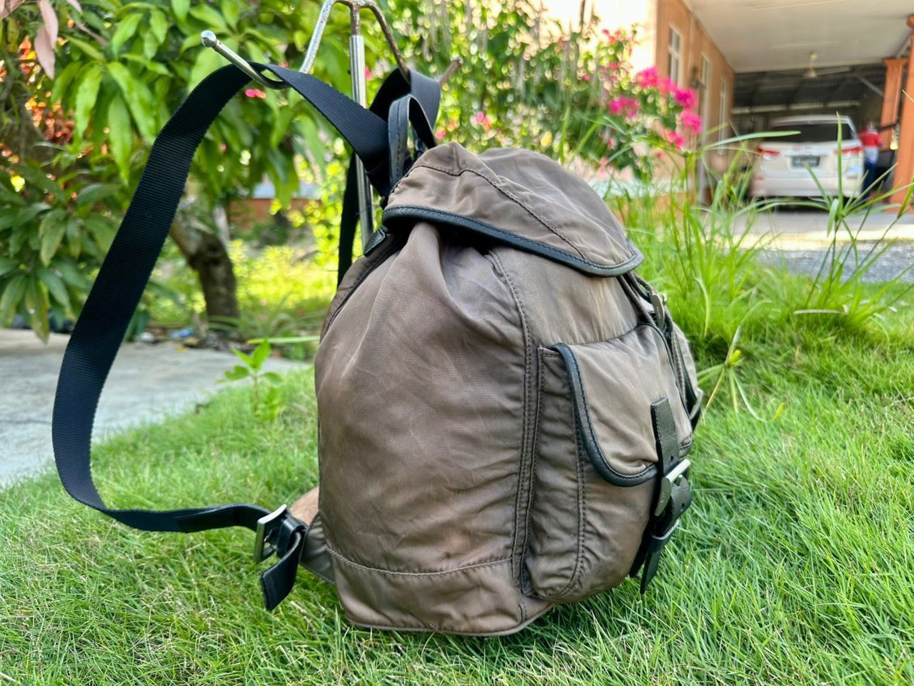 Prada Authentic Prada Tessuto Nylon Double Pocket Drawstring Size ONE SIZE - 4 Thumbnail