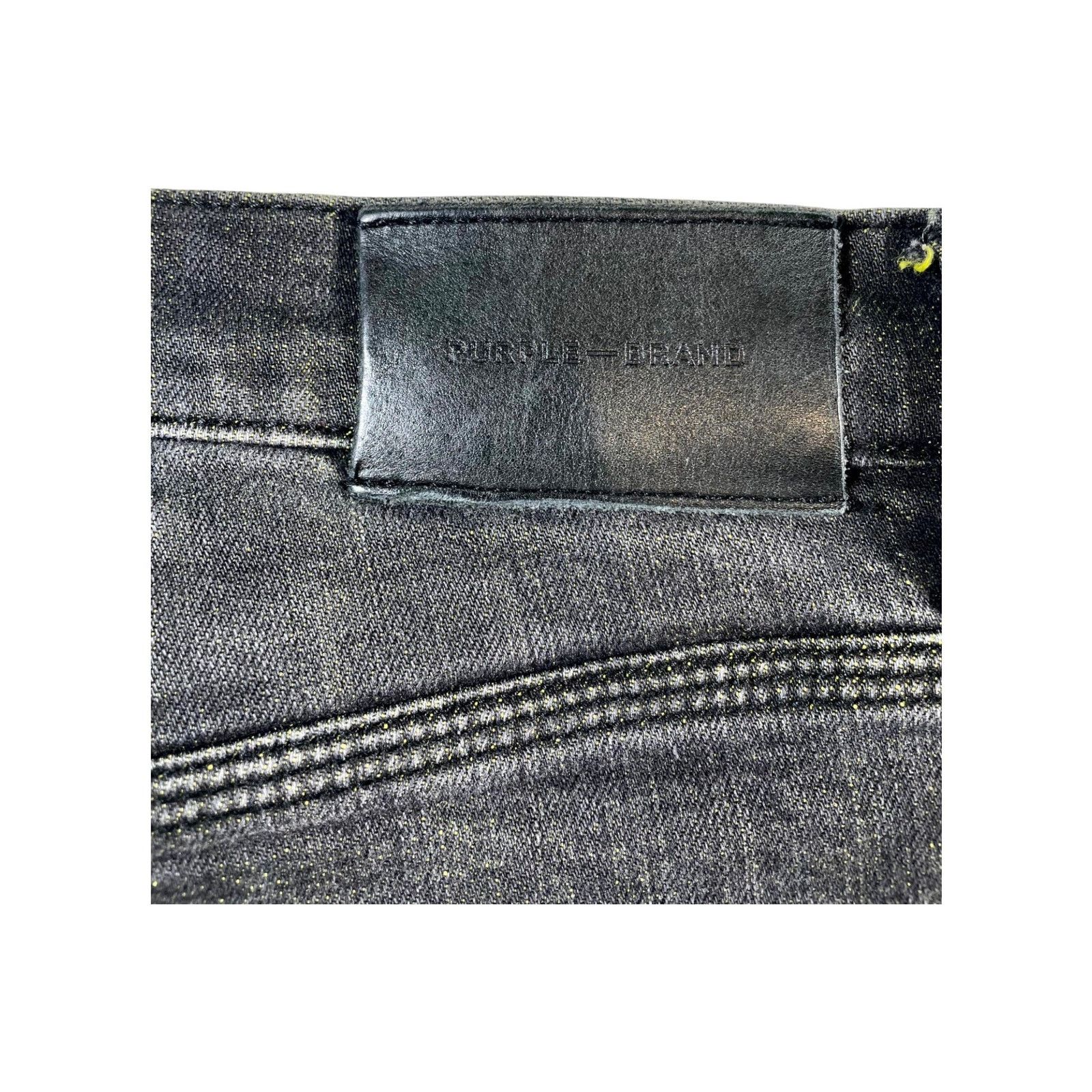 Purple Brand Purple Brand "Shotgun" Black Wash & Yellow Jeans Size US 29 - 4 Thumbnail