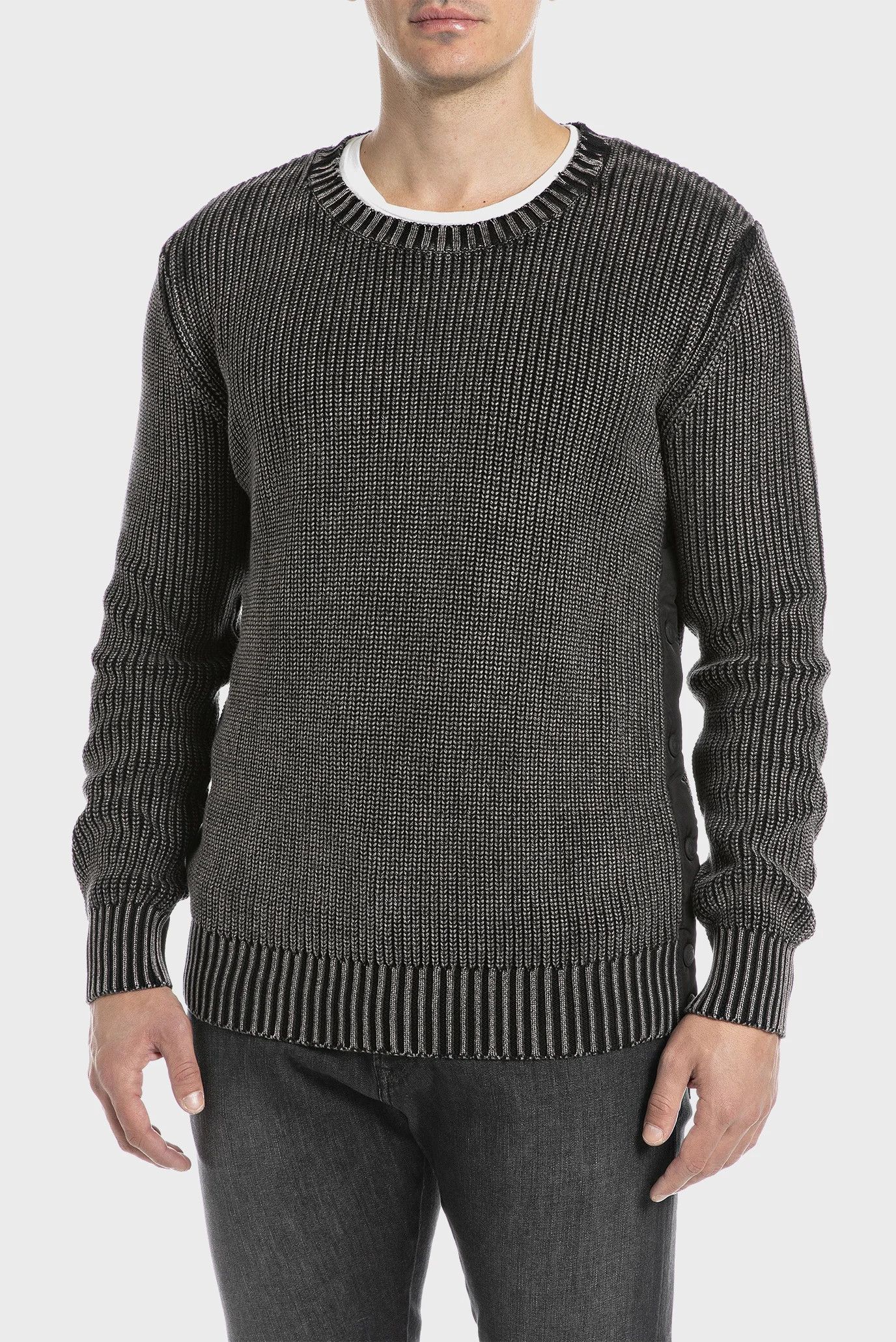 Replay Replay Exclusive Knitwear Gray Cotton Jumper Sweater Size US L / EU 52-54 / 3 - 1 Thumbnail