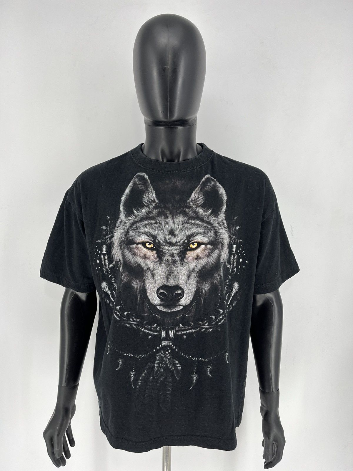 Vintage Vintage Y2K Spiral Wolf Face Size S T-Shirt Size US XL / EU 56 / 4 - 2 Thumbnail
