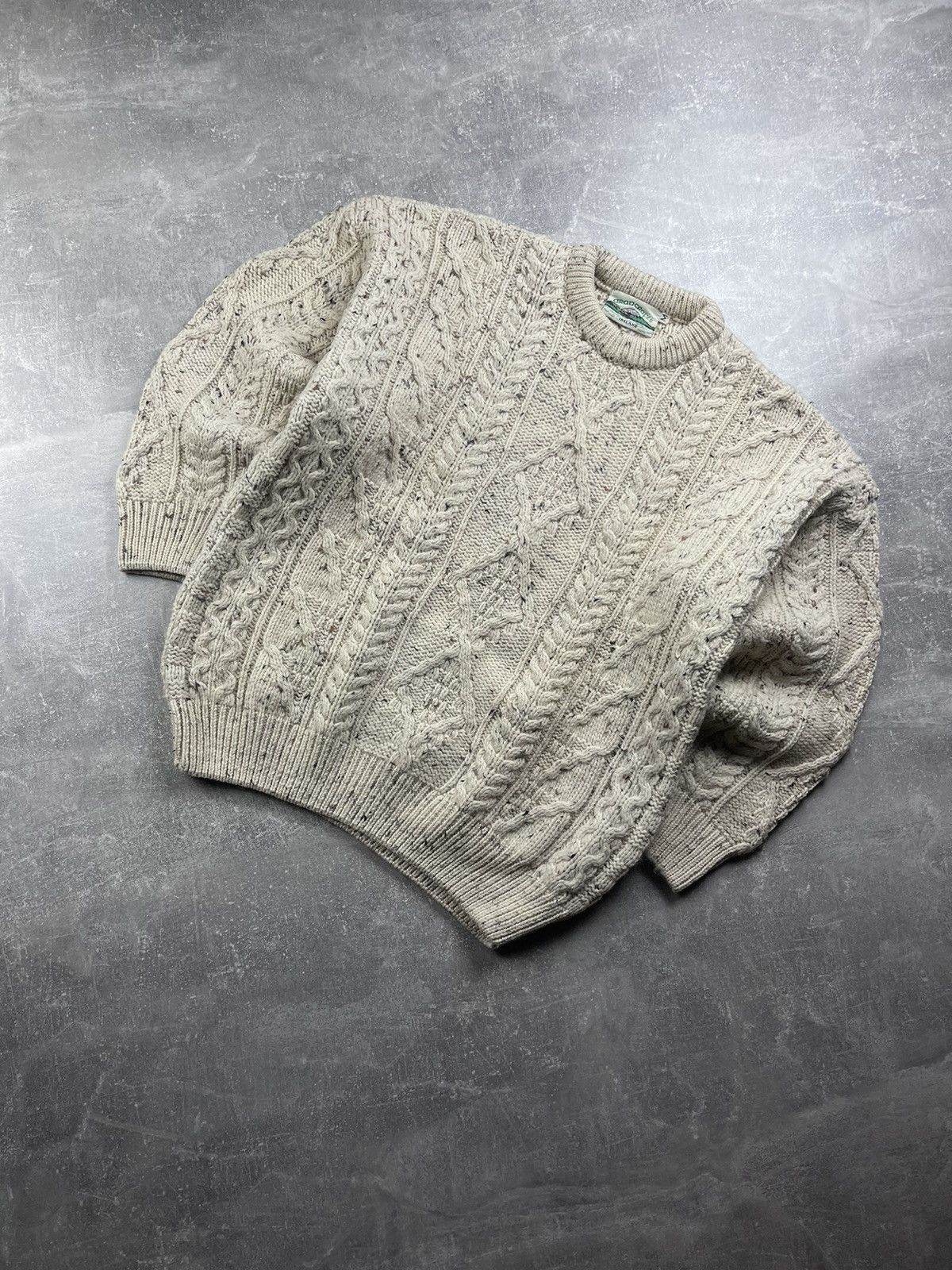 Aran Crafts Aran Crafts Cable Knit Wool Sweater Beige Made in Ireland Size US M / EU 48-50 / 2 - 1 Thumbnail
