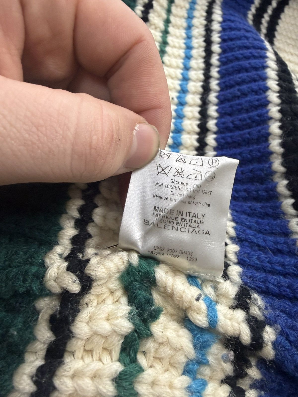 Balenciaga VINTAGE BALENCIAGA STRIPED HEAVY KNIT HOODED SWEATER 2007 Size XS / US 0-2 / IT 36-38 - 21 Thumbnail