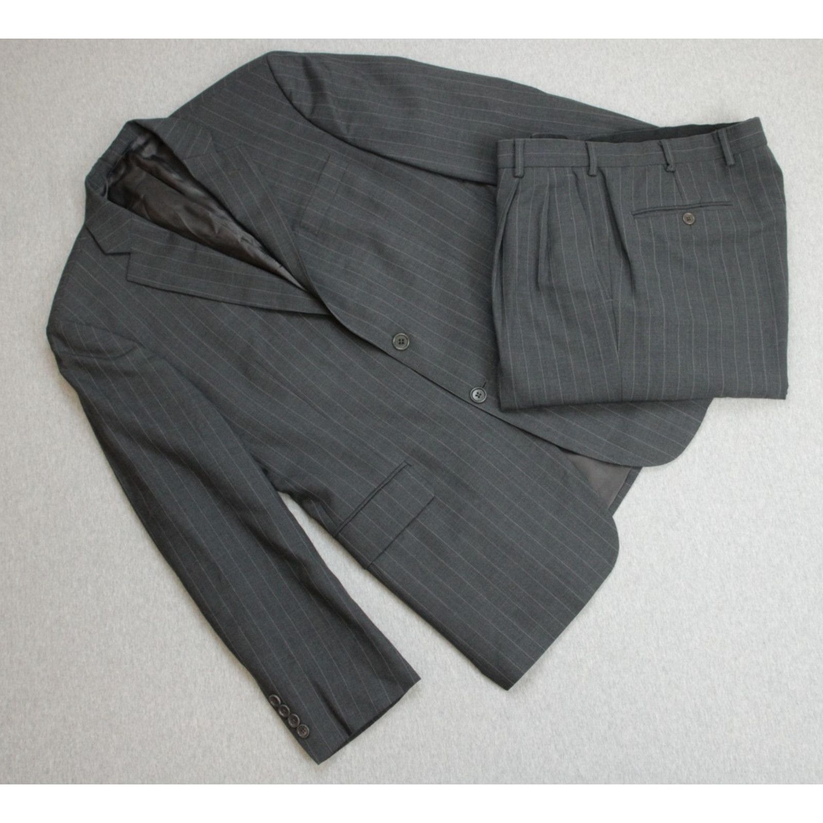 Brooks Brothers Brooks Brothers Suit Men 41R Gray 346 Pinstripe Wool Blend Size 40R - 1 Thumbnail