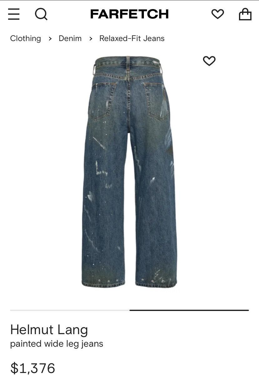 Helmut Lang HELMUT LANG CROPPED PAINT SPLATTER WIDE LEG JEANS Size US 34 / EU 50 - 10 Thumbnail