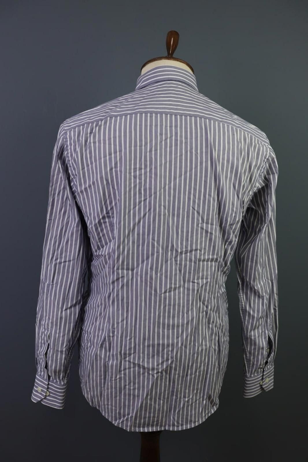 Eton Eton Slim Gray Striped Button Down Shirt Size 41 / 16 Size US M / EU 48-50 / 2 - 10 Thumbnail