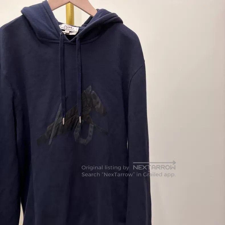 Hermes Hermes Navy blue leather horse head hooded sweater Size US L / EU 52-54 / 3 - 2 Thumbnail