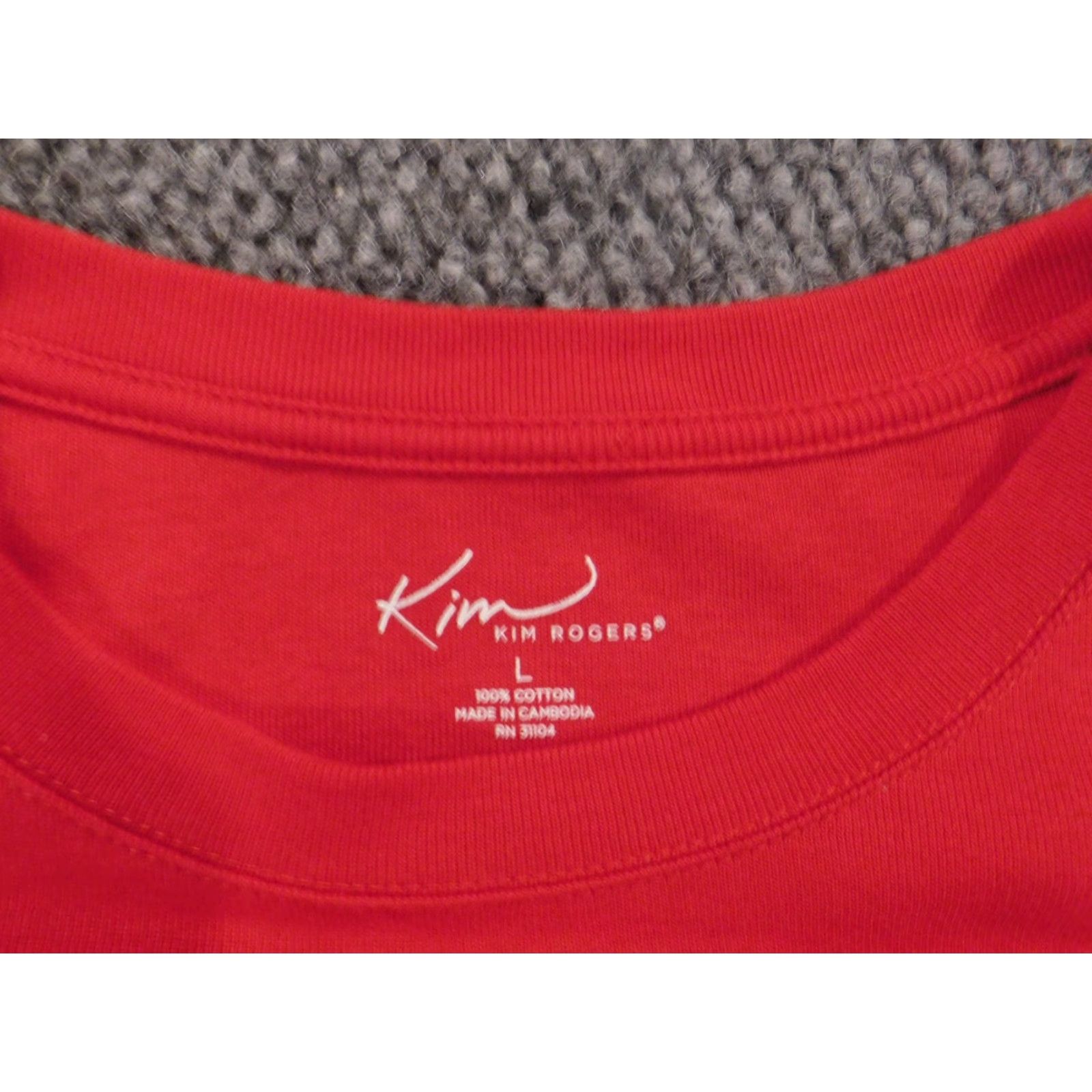 Vintage Kim Rogers Womens Sweater Pullover Red Large Crew Neck Long Sleeve Knitted Cotton Casual Vintage No Size L / US 10 / IT 46 - 6 Thumbnail