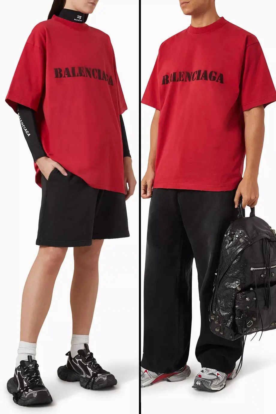 Balenciaga o1w1db10525 Dup / Stencil Type T-Shirt Medium Fit in Red Size US XS / EU 42 / 0 - 2 Thumbnail