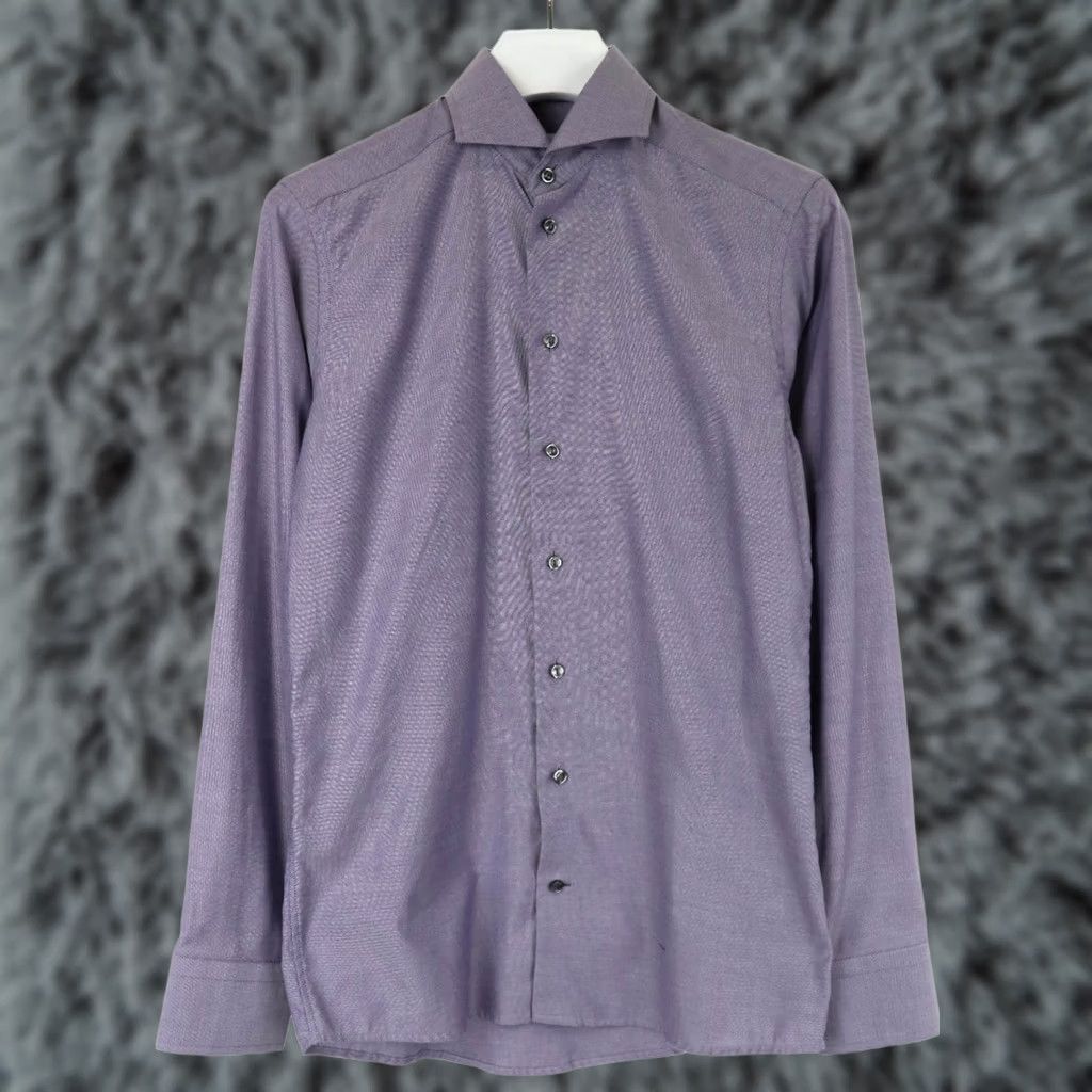 Eton ETON Slim Shirt Men's Blue Cutaway Button-Up Long Sleeve Oxford 38 / 15 Size US M / EU 48-50 / 2 - 1 Thumbnail