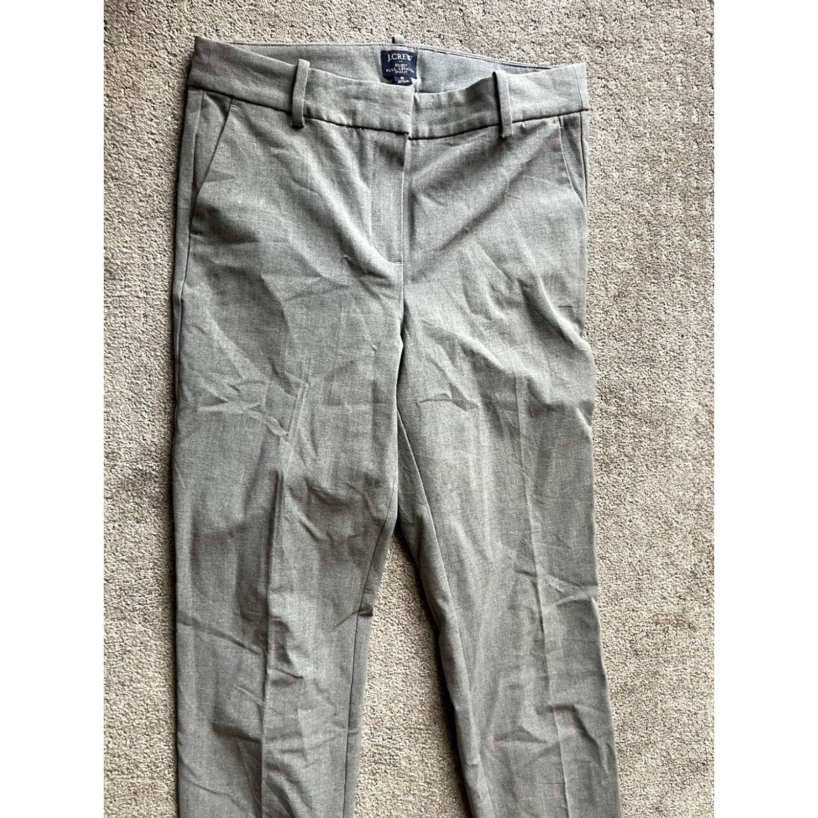 J.Crew J. Crew Womens Size 8 Ruby Dress Pants Full-Length Gray Size 30" / US 8 / IT 44 - 2 Thumbnail